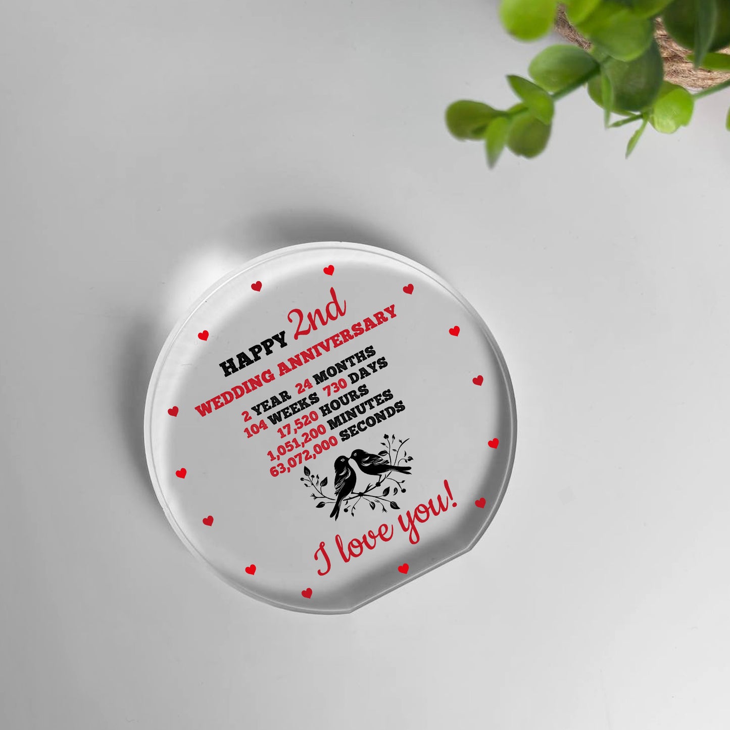2nd Anniversary Wedding Gifts for Wife Couple Gifts Acrylic Sign
