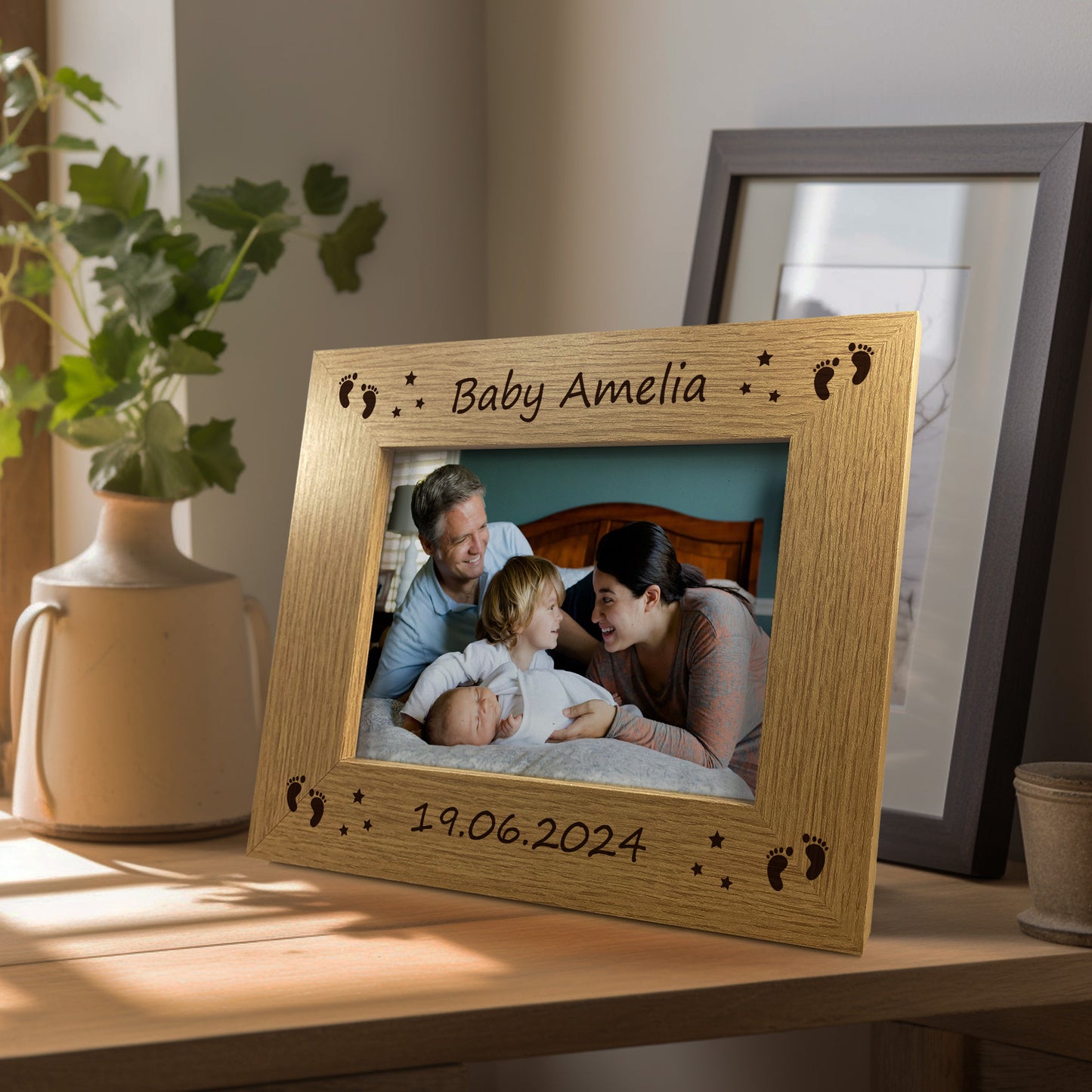 Newborn Baby 7x5 Personalised Frame Gift For New Mum Dad Baby