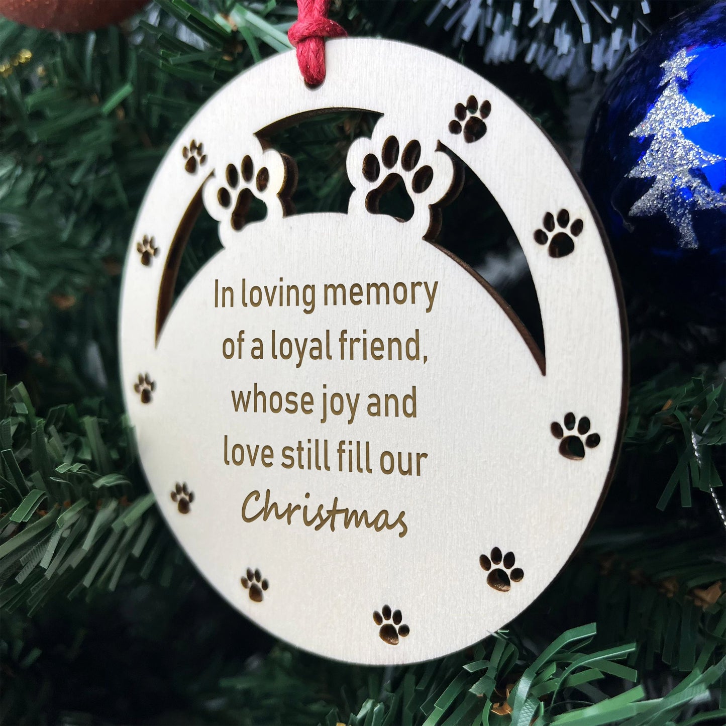Pet Memorial In Loving Memory Christmas Tree Bauble Decorations