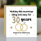 30th Wedding Anniversary Card For Husband Wife Couple