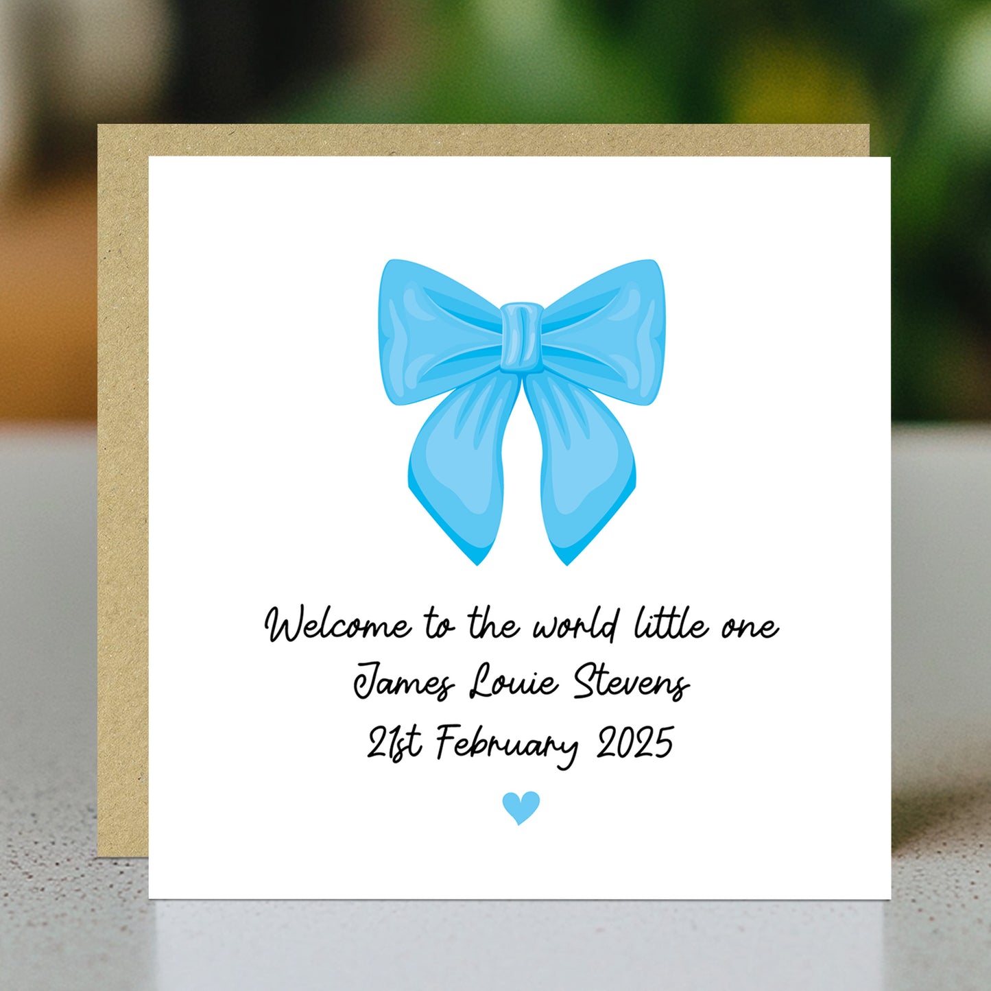 Welcome To The World Little One Baby Boy Card Personalised
