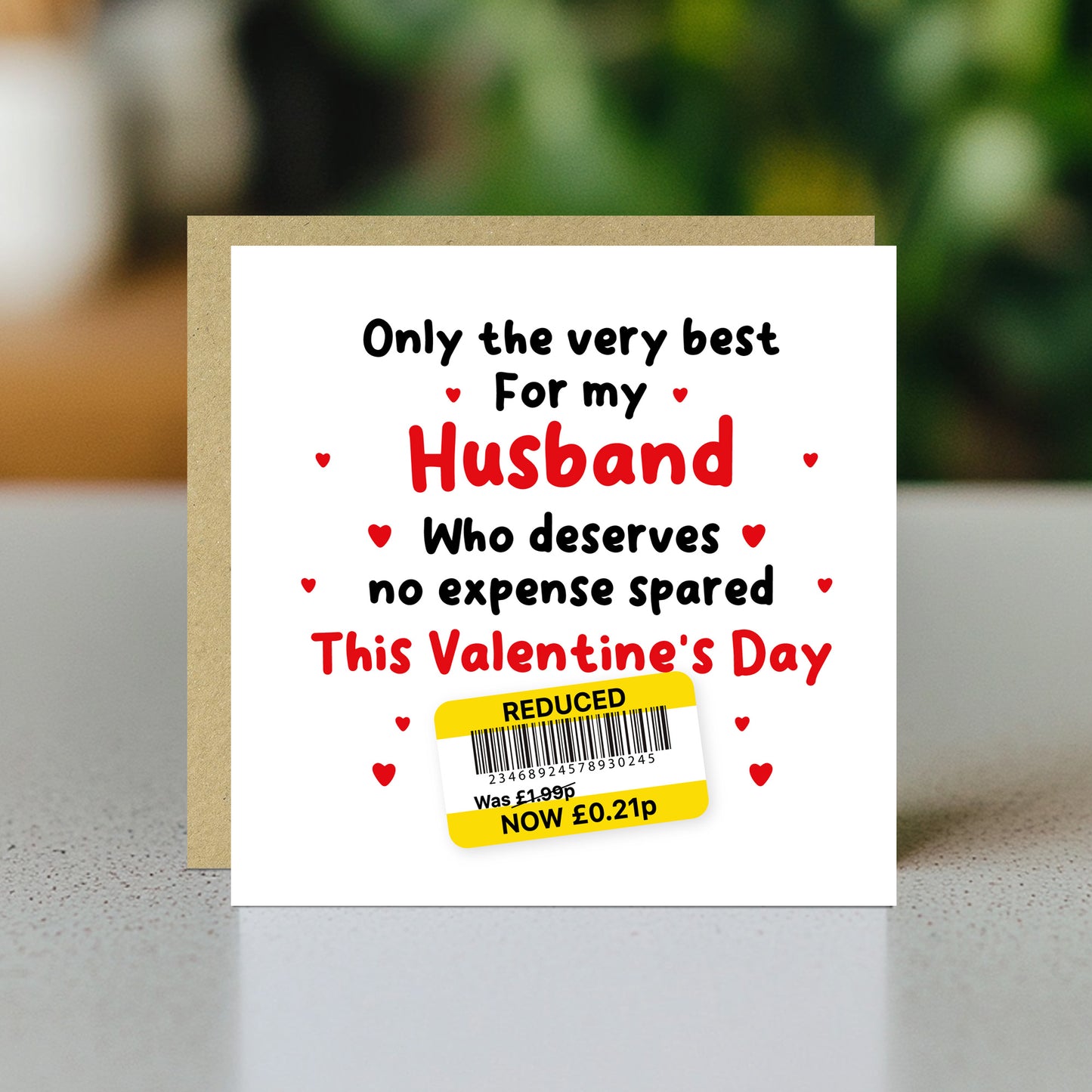 Funny Valentines Day Card For Husband Reduced Sticker Cheap Card