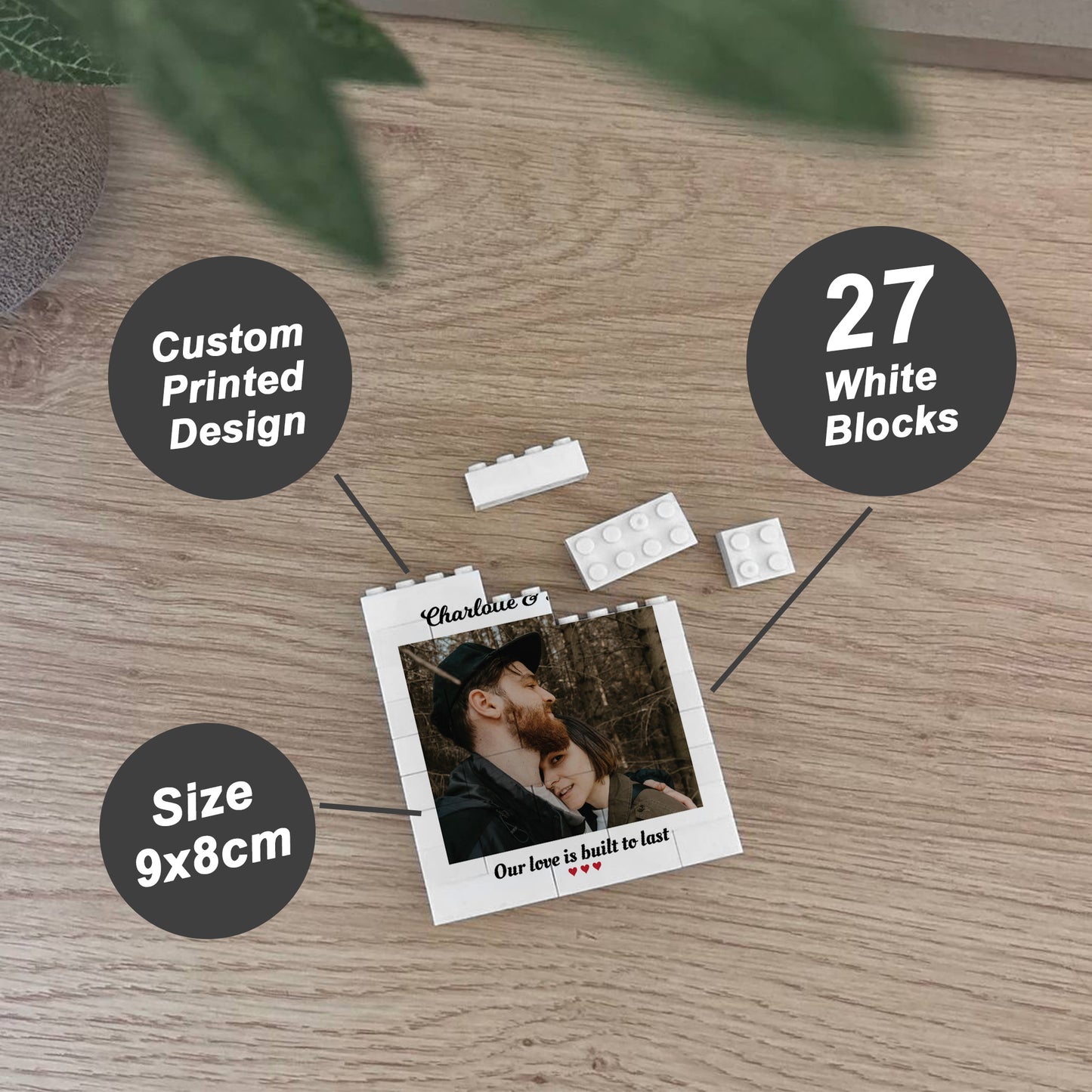 Personalised Photo Block Gift for Boyfriend Girlfriend Husband