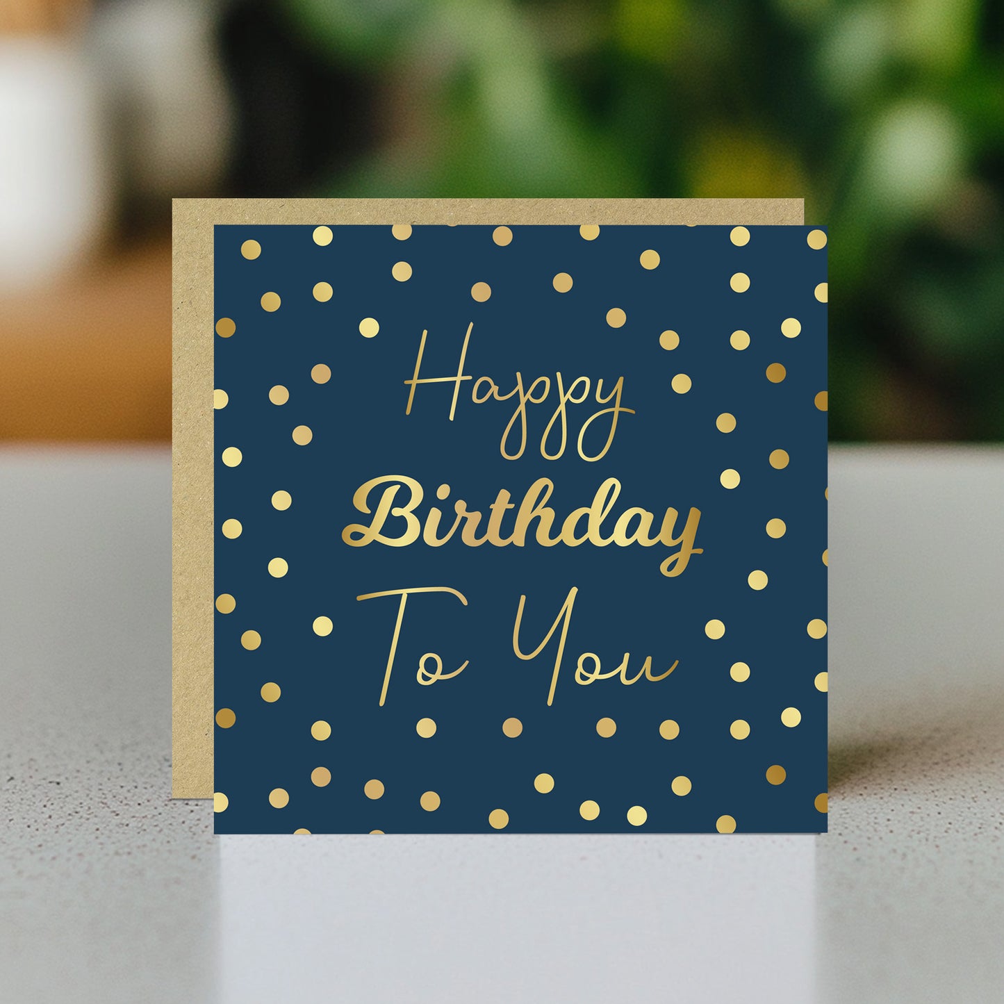 Square Birthday Card With Envelope Happy Birthday To You