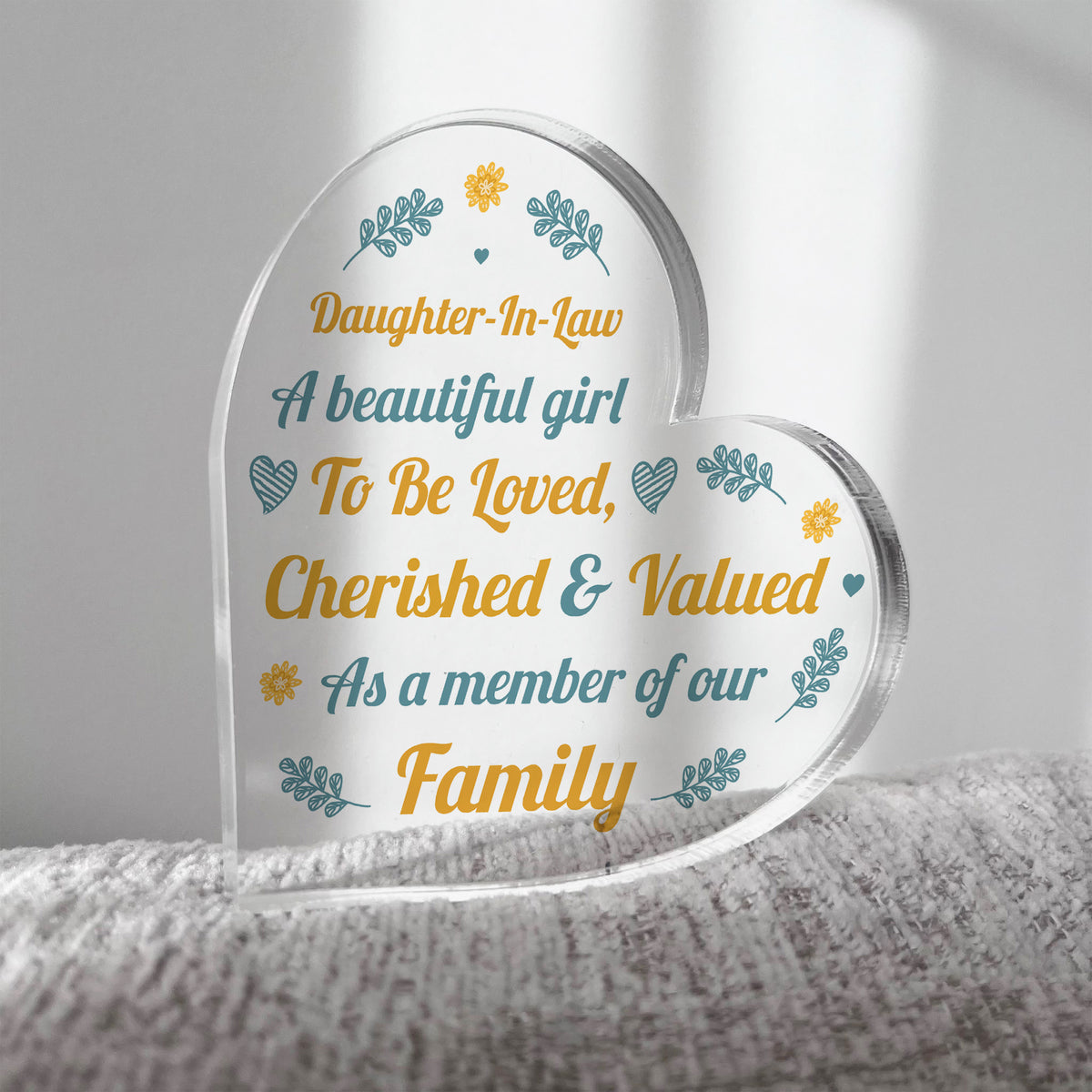 Daughter In Law Gift Loved And Cherished Acrylic Plaque Daughter