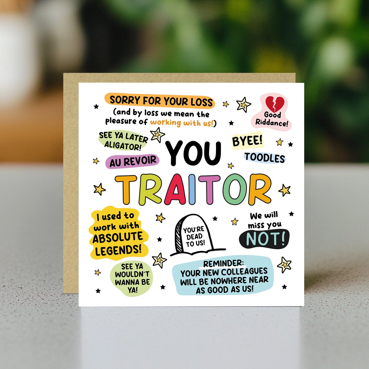 Leaving Card, Card For New Job, New Job Card With Kraft Envelope