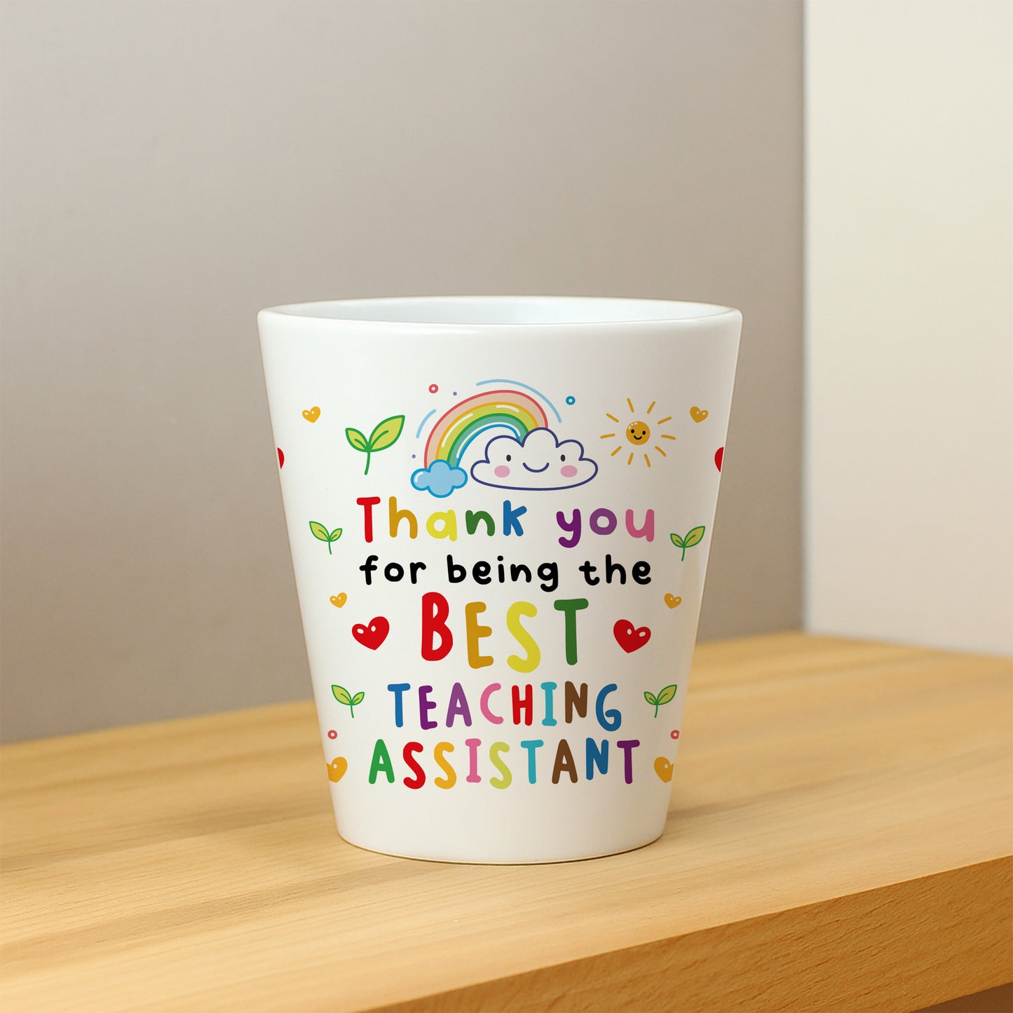 BEST TEACHING ASSISTANT GIFT Plant Pot 10cm x 9cm Thank You Gift