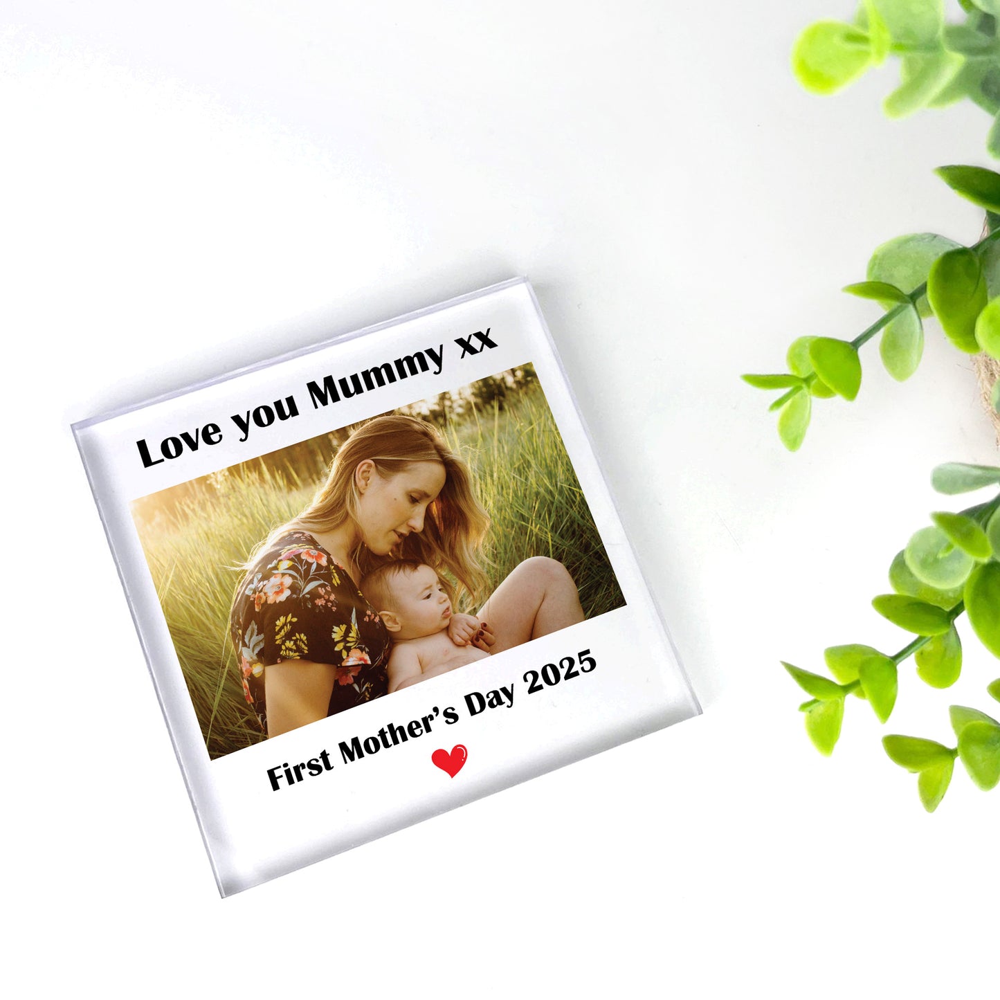 1st Mothers Day Gift Personalised Photo Plaque First Mothers Day
