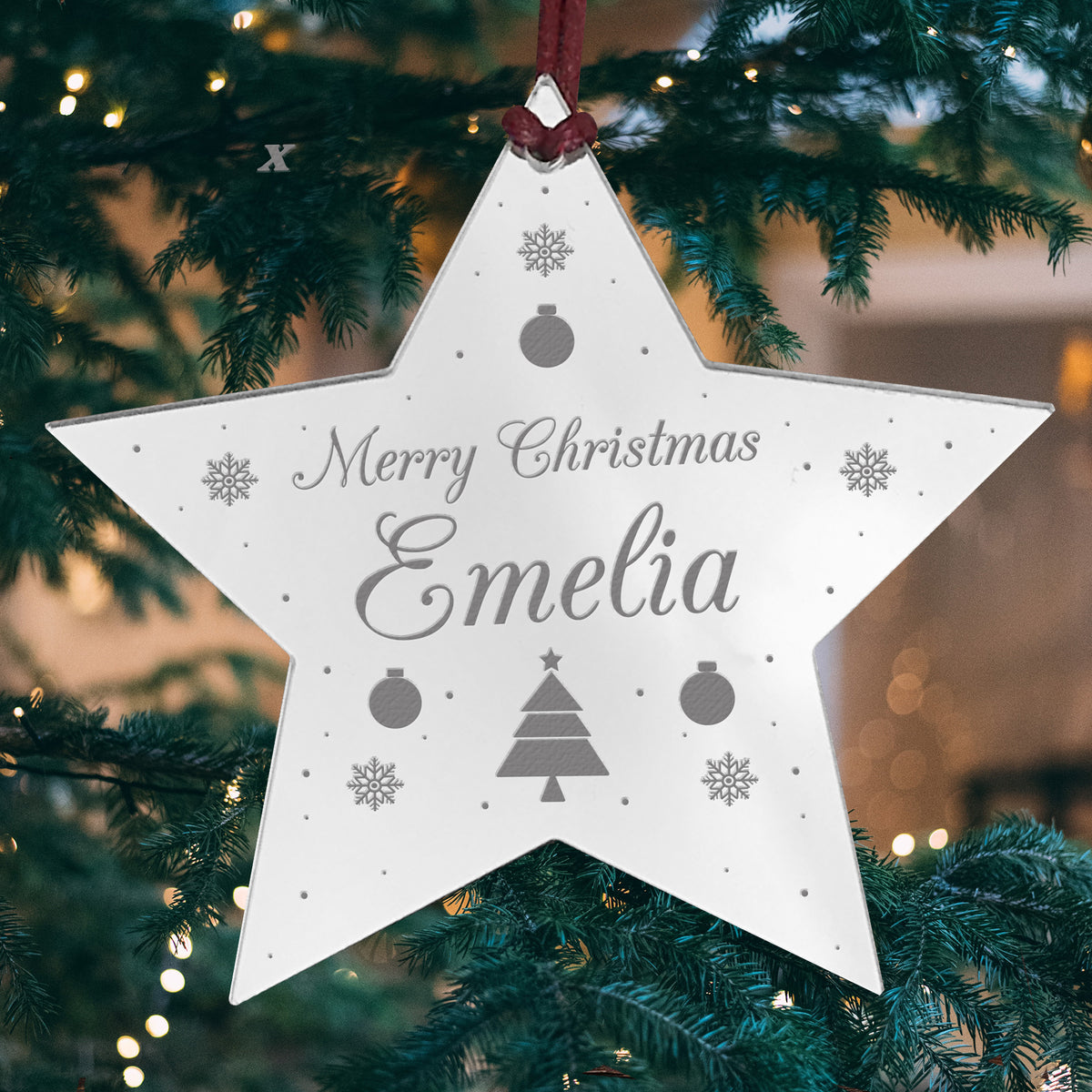 Personalised Christmas Bauble For Daughter Son Acrylic Decor