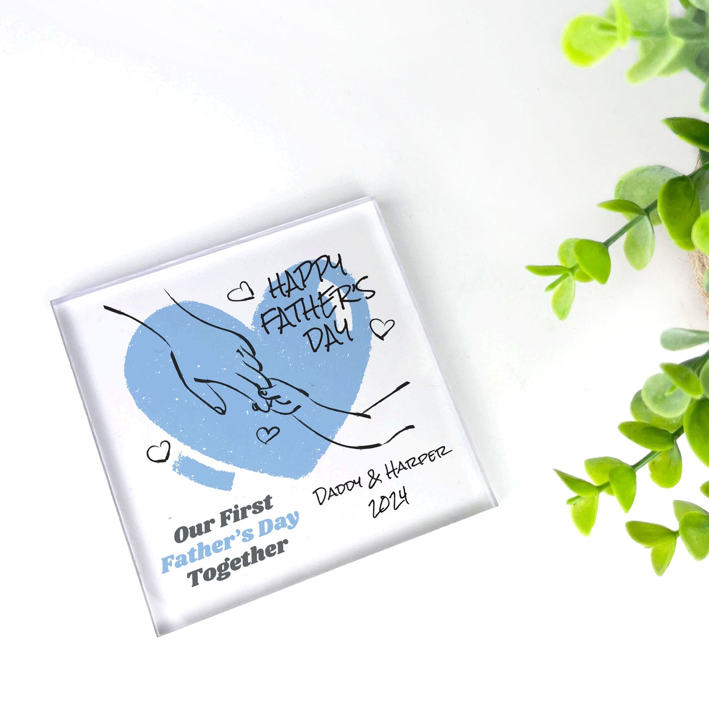 Our First Fathers Day Together Gift For Daddy Personalised Block