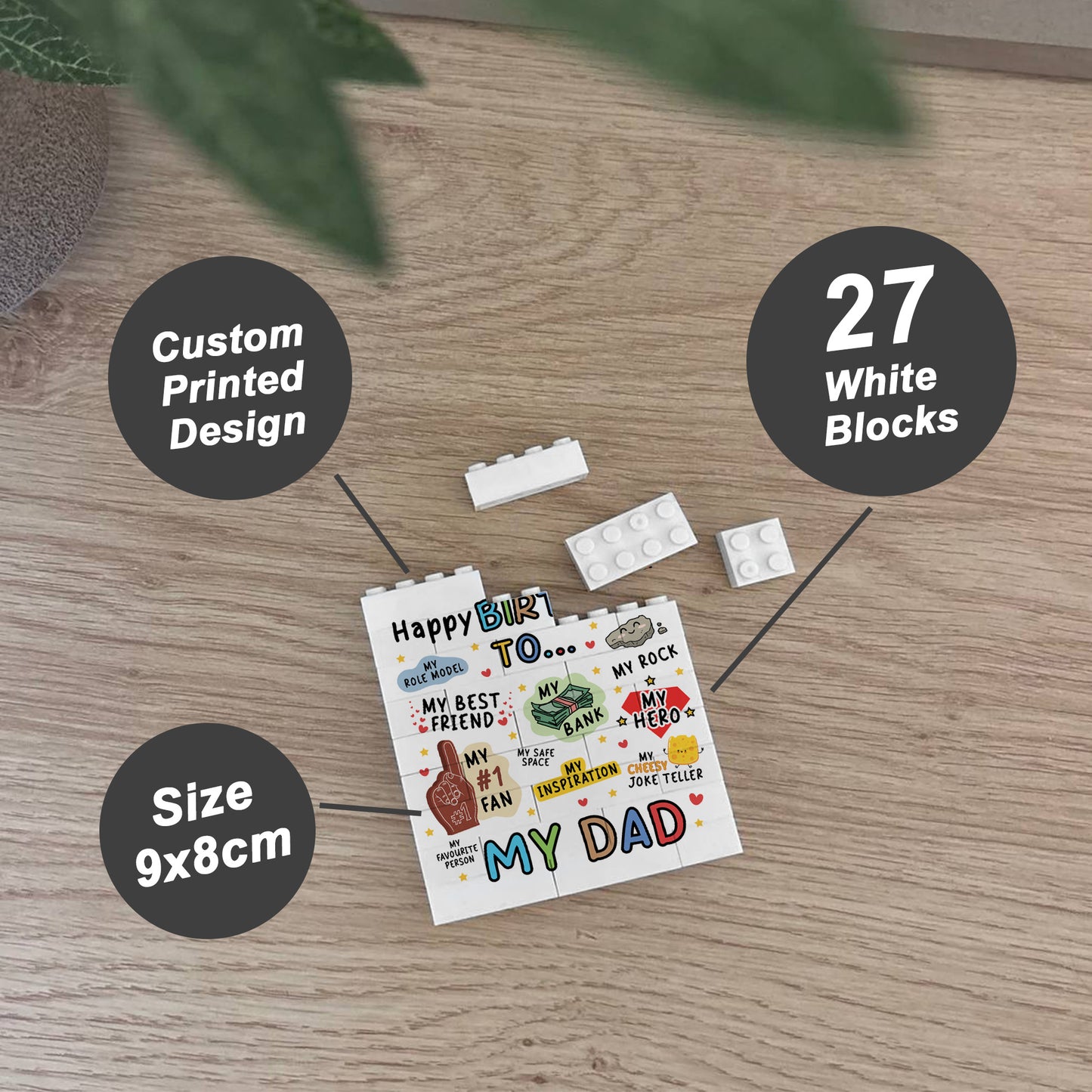 Dad Gift For Birthday Dad Building Block Dad Plaque Gift