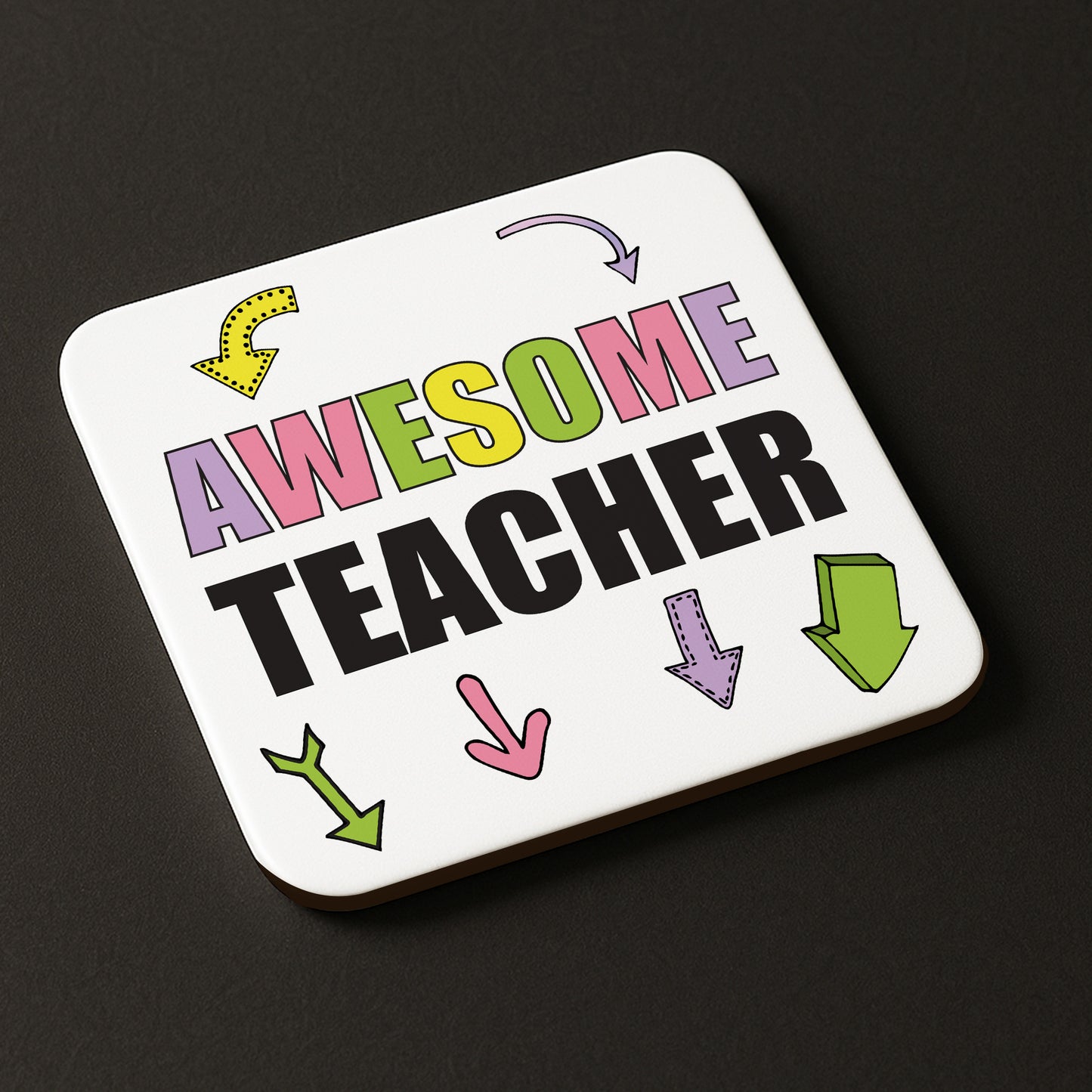Gift For Teacher AWESOME TEACHER Coaster Teacher Appreciation