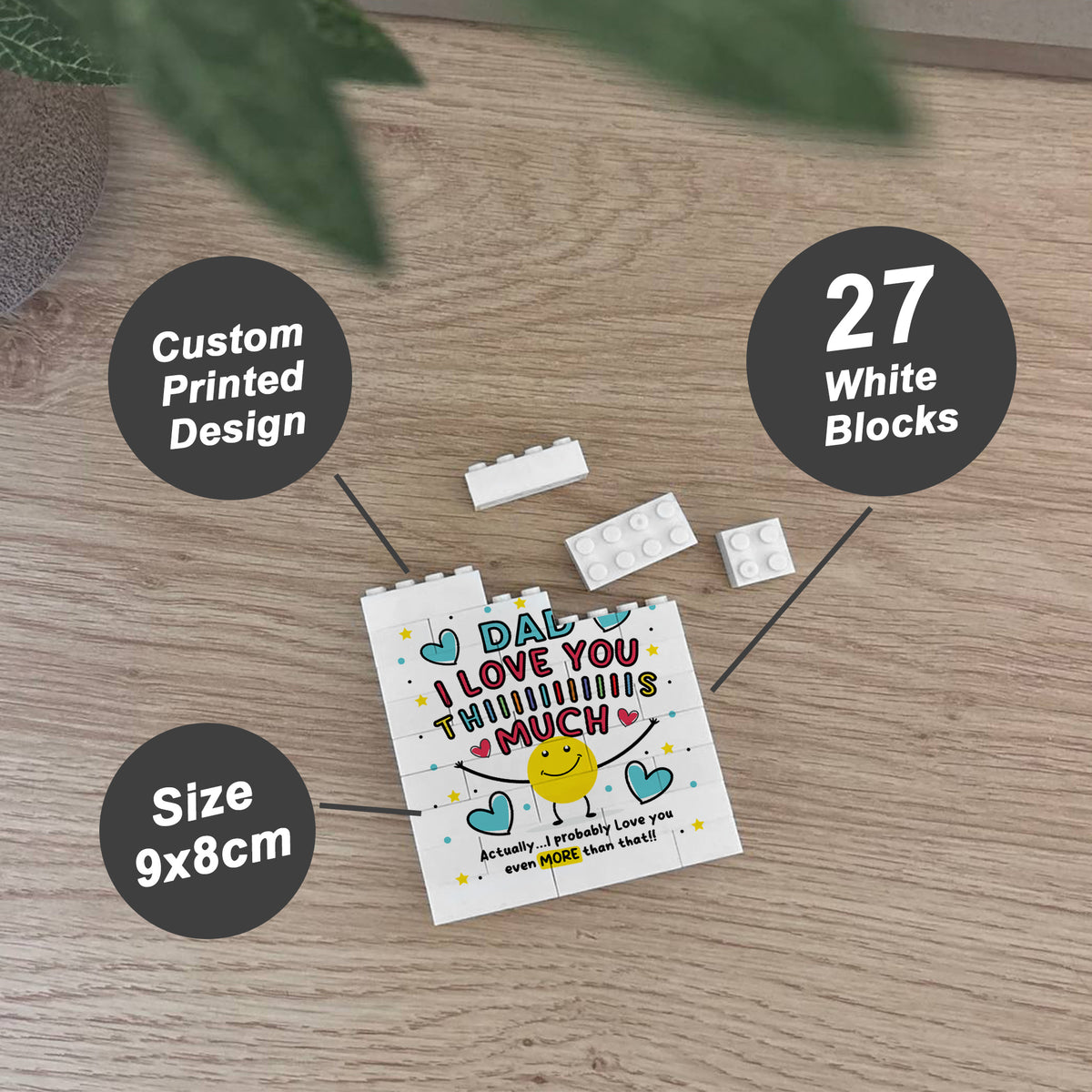 Dad Gift Building Block Puzzle Gift Love You This Much Gift