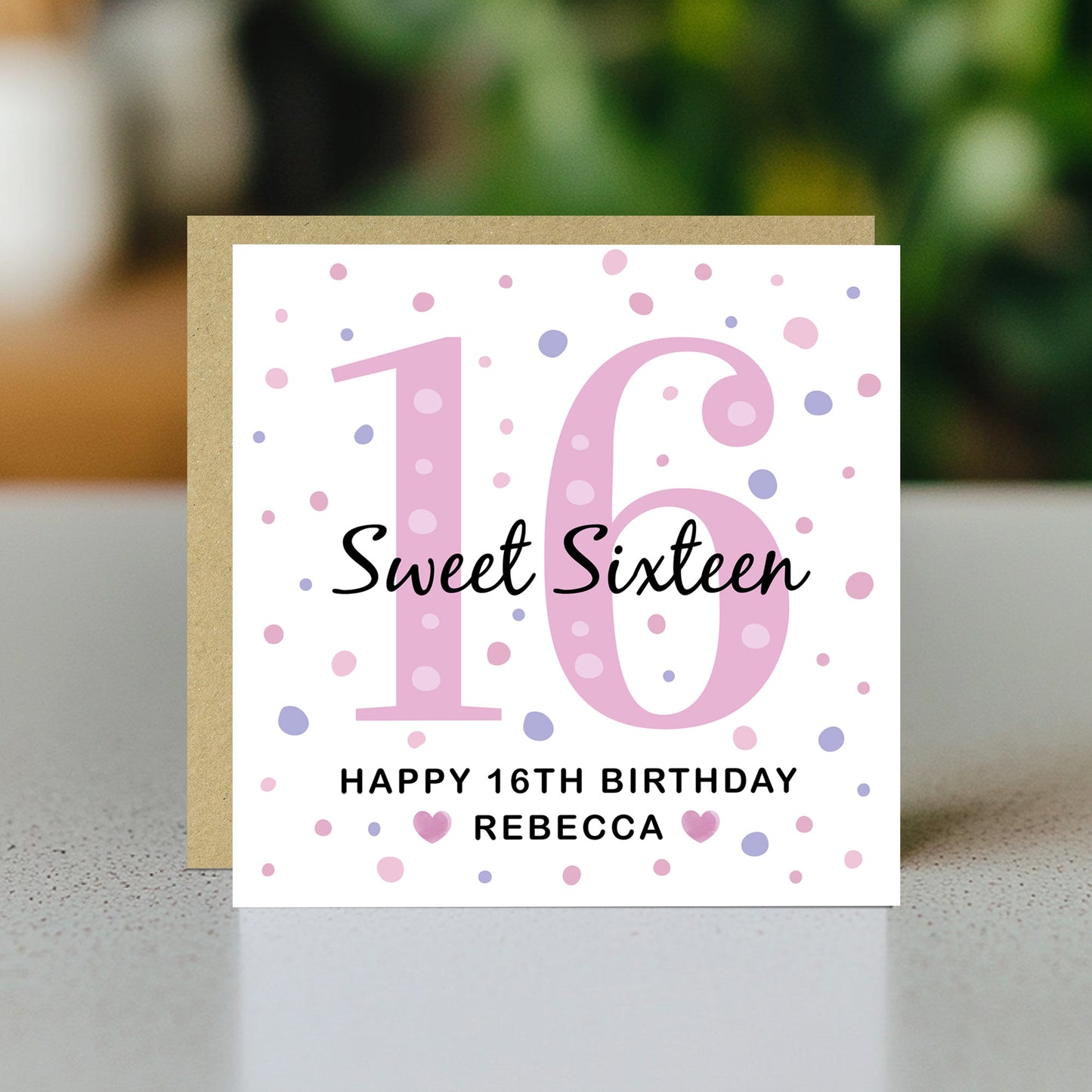Personalised 16th Birthday Card Girl Daughter Sweet 16 Sixteenth