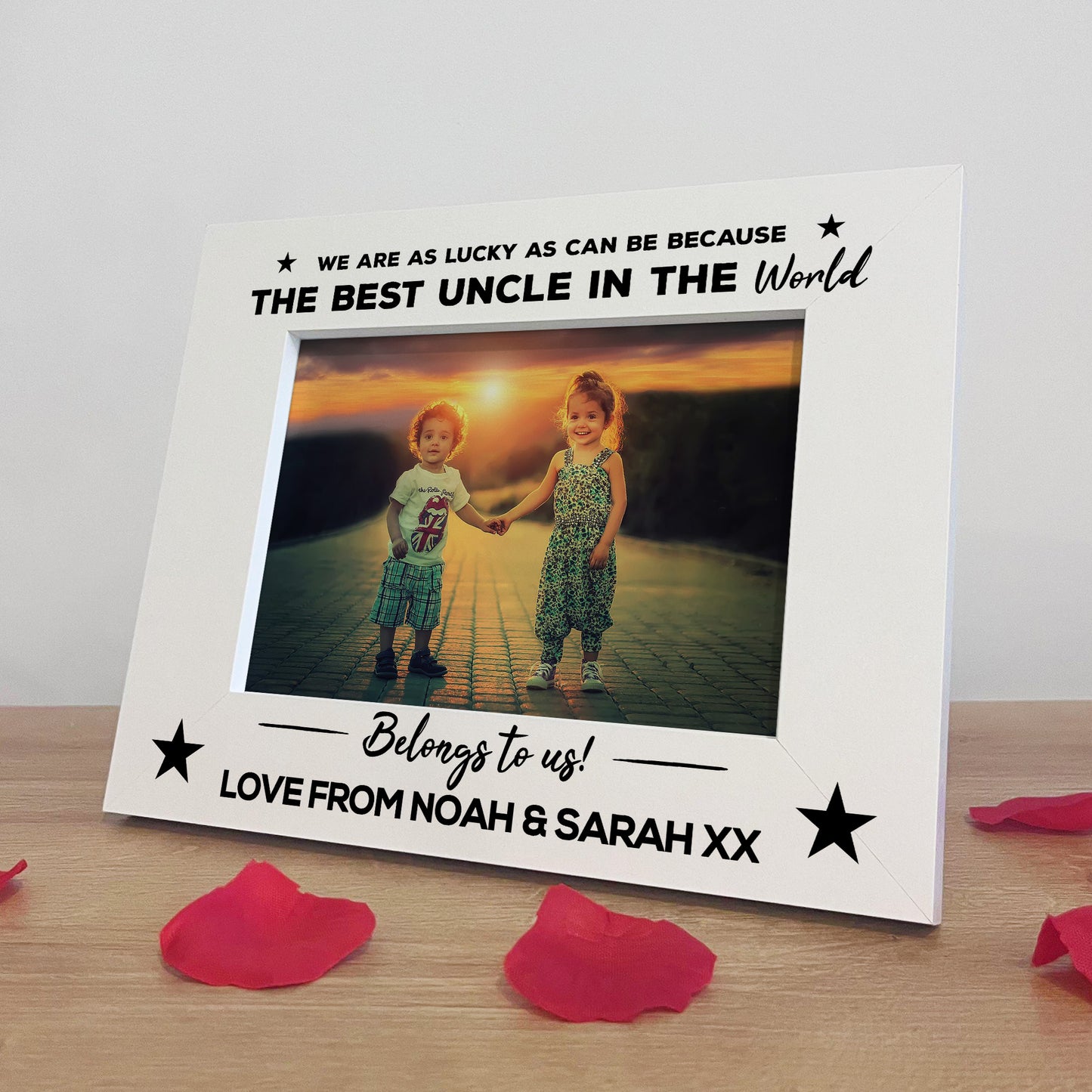 Personalised Uncle Gift From Niece Nephew, 7x5 White Frame