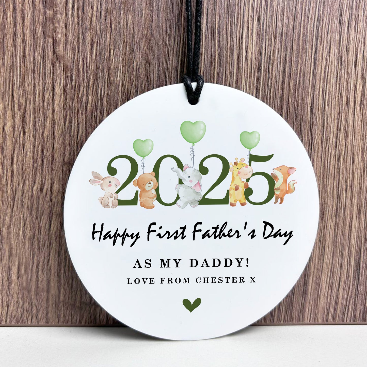 First Fathers Day Personalised Hanging Plaque Gift For Daddy 1st