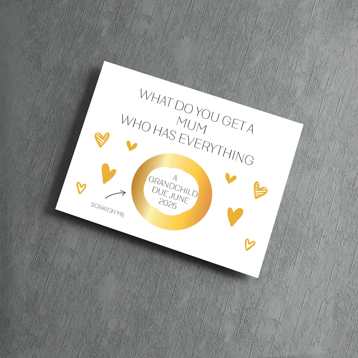 Mum Pregnancy Scratch Off Card for Mum Grandchild Reveal Card