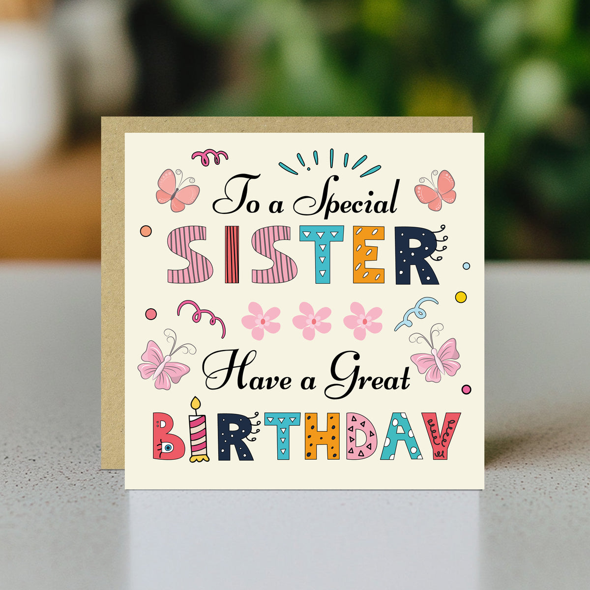 Sister Birthday Card Happy Birthday Card For Sister Card For Her