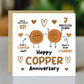 Happy Copper Anniversary Card For Husband Wife Anniversary Card