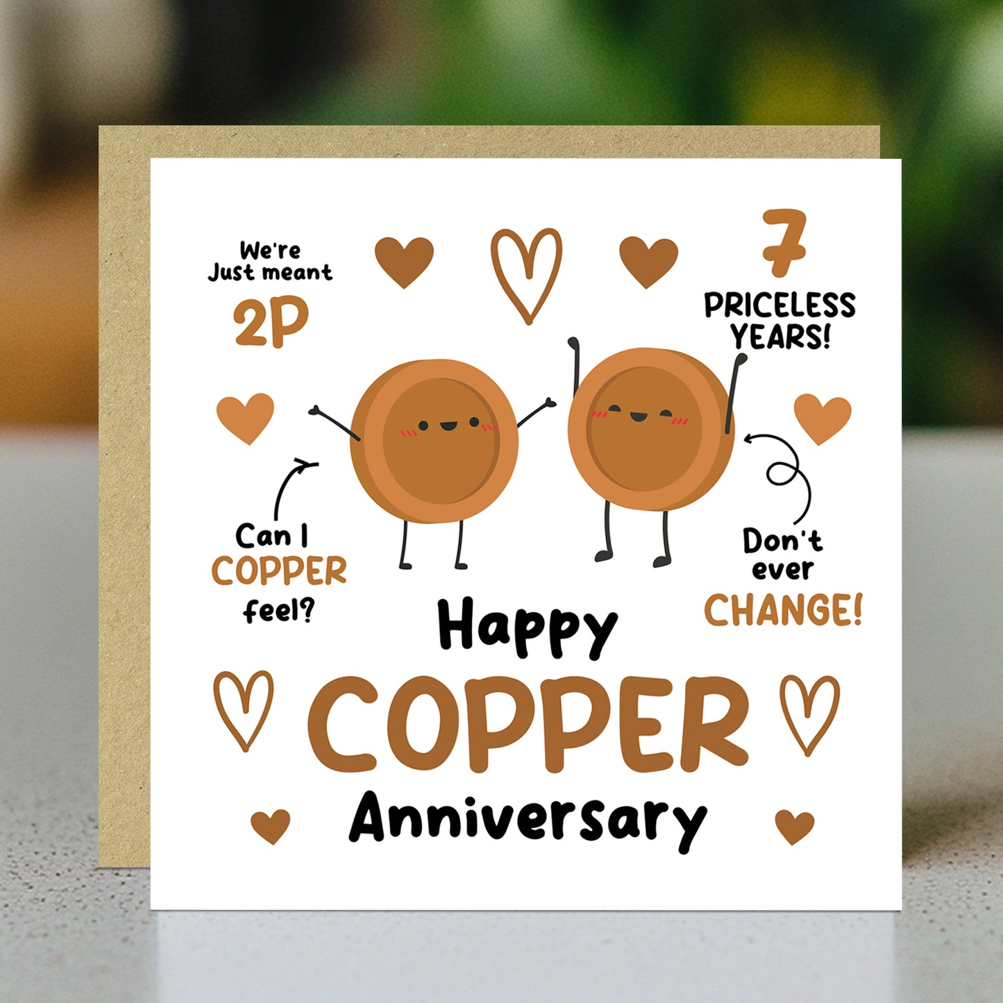Happy Copper Anniversary Card For Husband Wife Anniversary Card