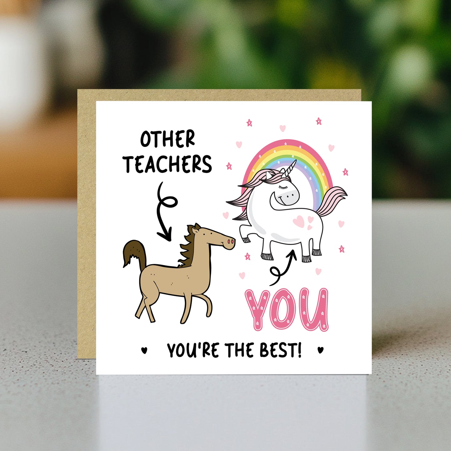 Funny Card For Teacher Thank You Card Leaving School Unicorn