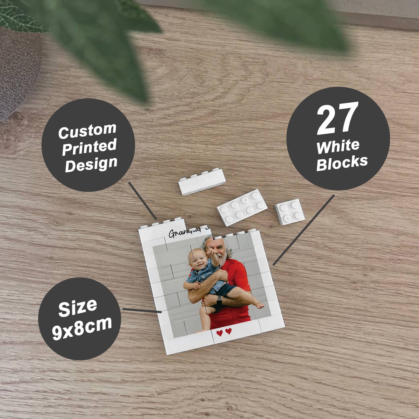 Happy Fathers Day Gift For Grandad Personalised Photo Block