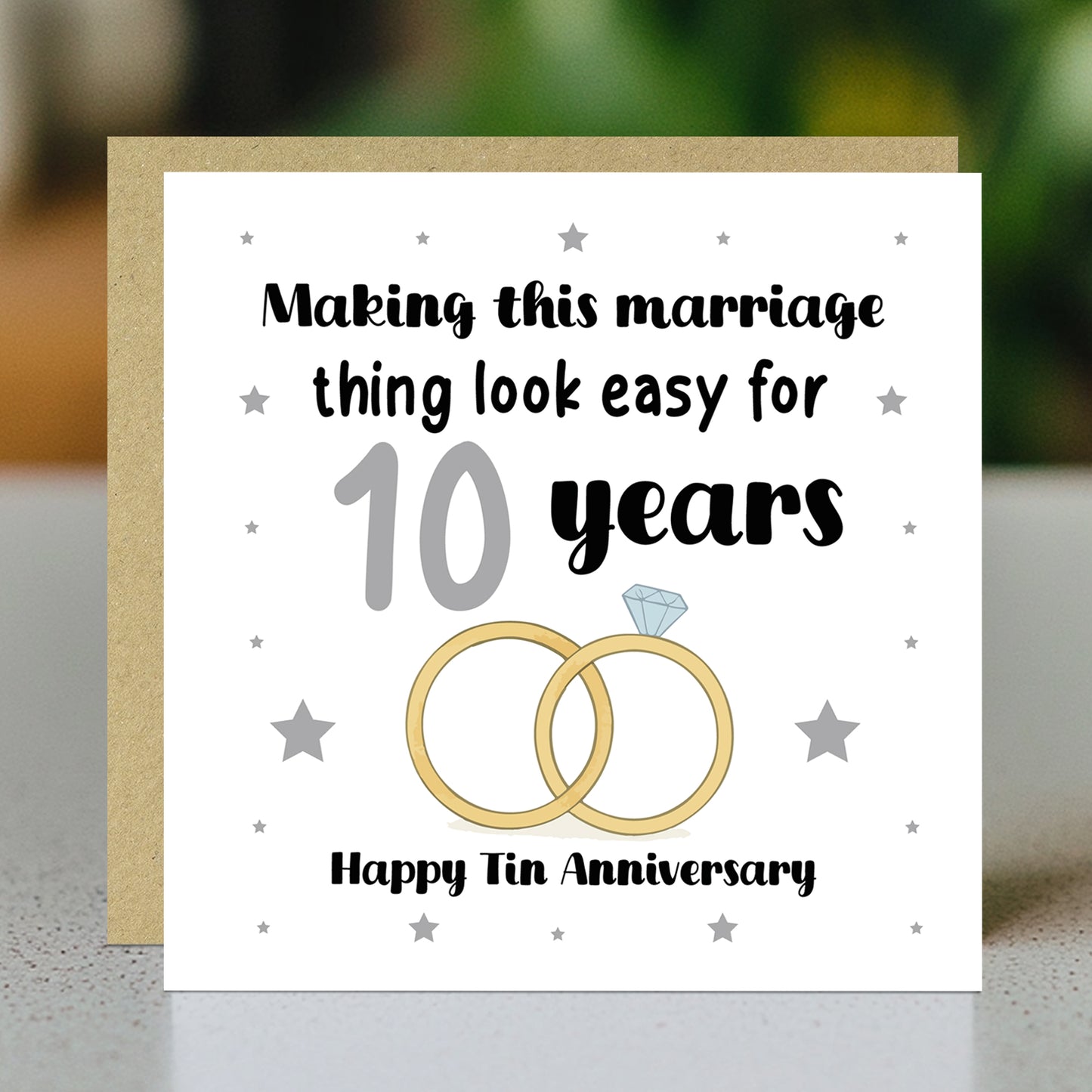 10th Wedding Anniversary Card For Husband Wife Couple