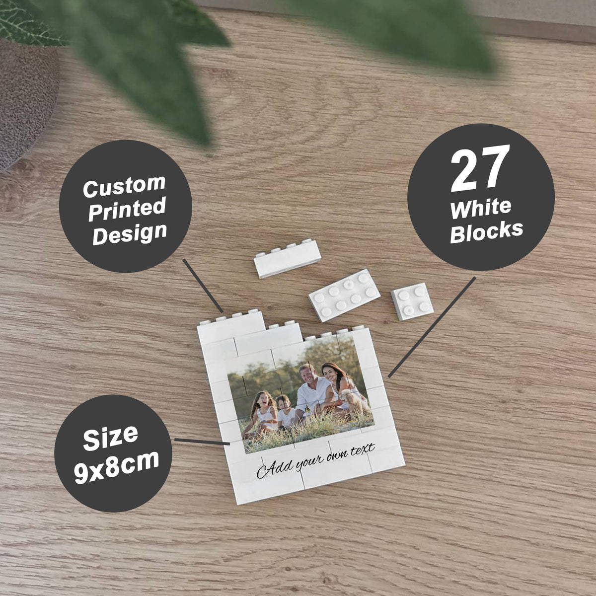 Personalised Any Photo Text Brick Photo Block Gift for Boyfriend