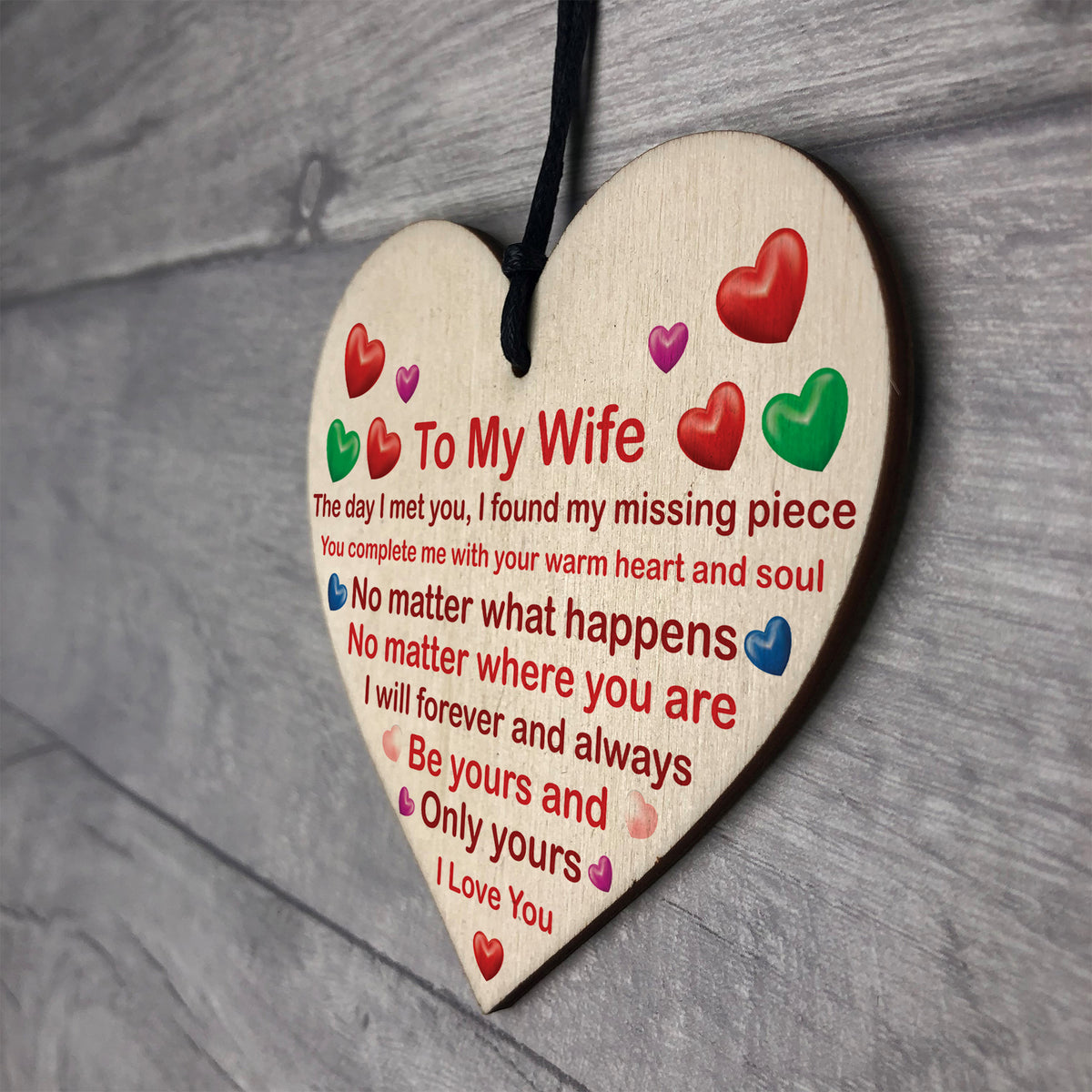 Gifts for Wife Wood Heart Romantic Gifts for Her Wife Gifts