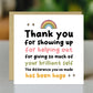 Thank You Card For Someone Special Card For Teacher Volunteer