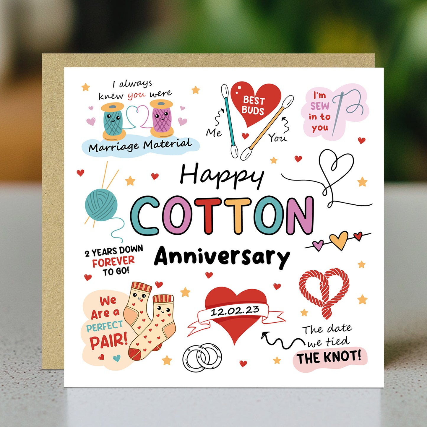 Funny 2nd Anniversary Card Cotton Anniversary Cards For Husband