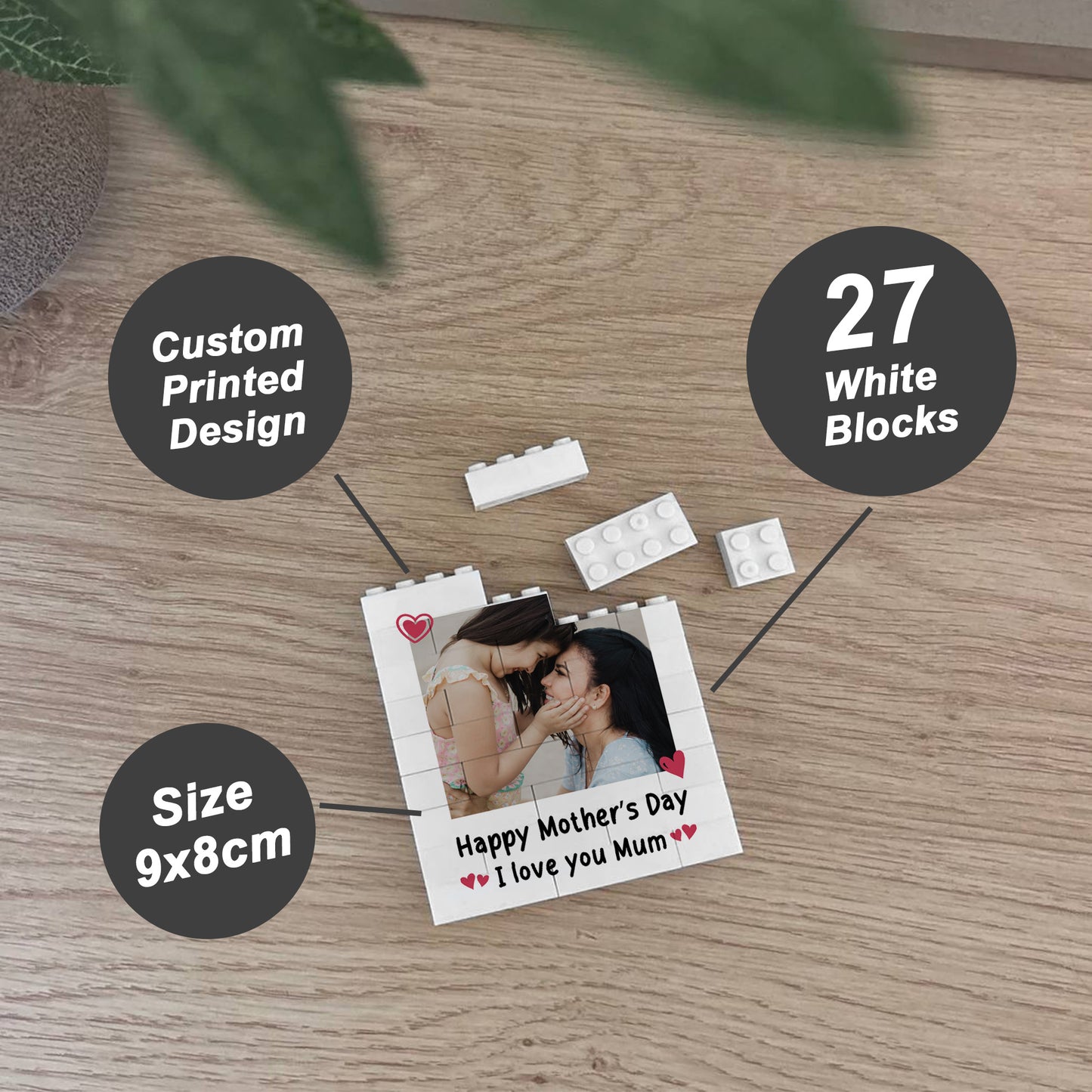 Happy Mothers Day Personalised Gift For Mum Building Block Gift