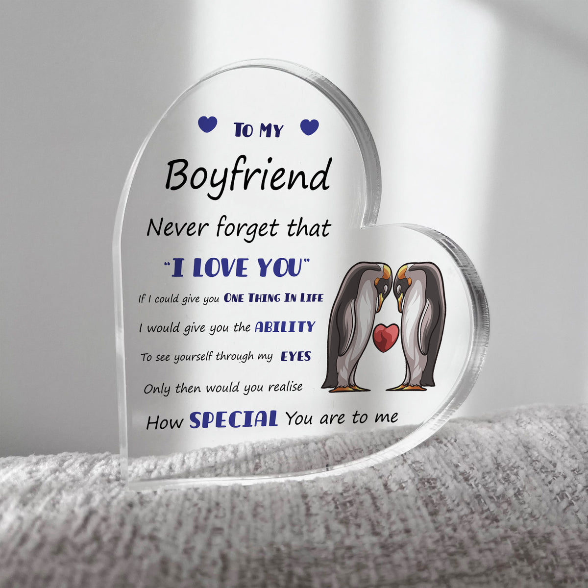 Never Forget That I Love You Gift For Boyfriend Acrylic Plaque