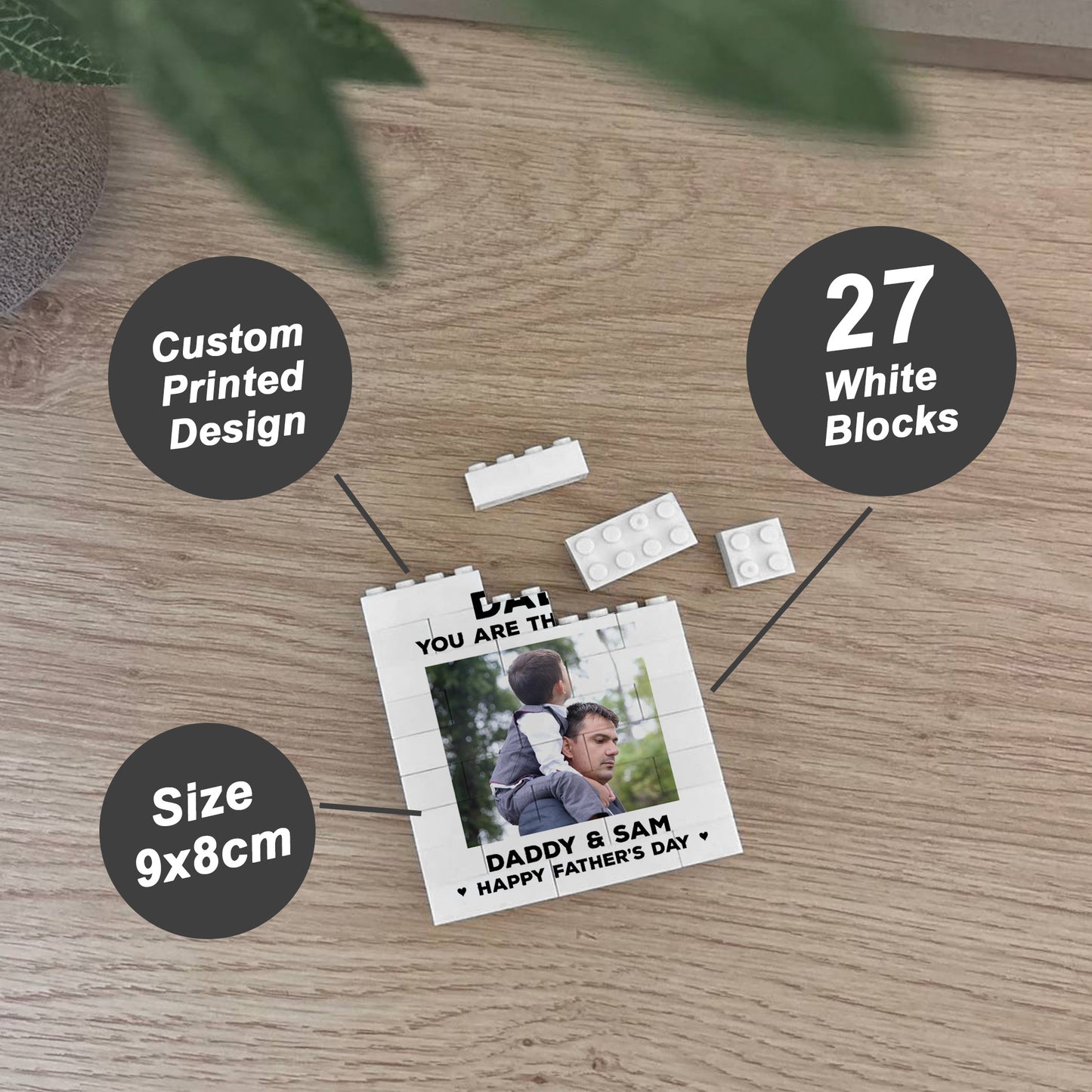 Daddy Gift Best Dad Gift Brick Photo Block Fathers Day Gift