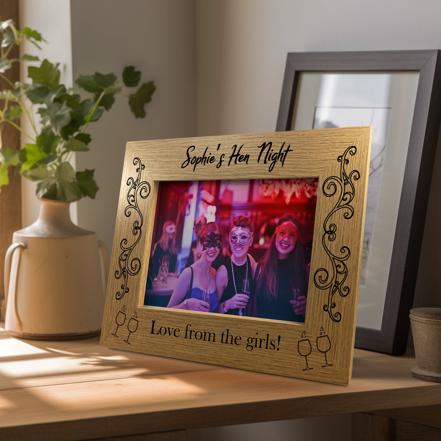Personalised Hen Party Gift 7x5 Wood Frame Hen Night Gift Friend
