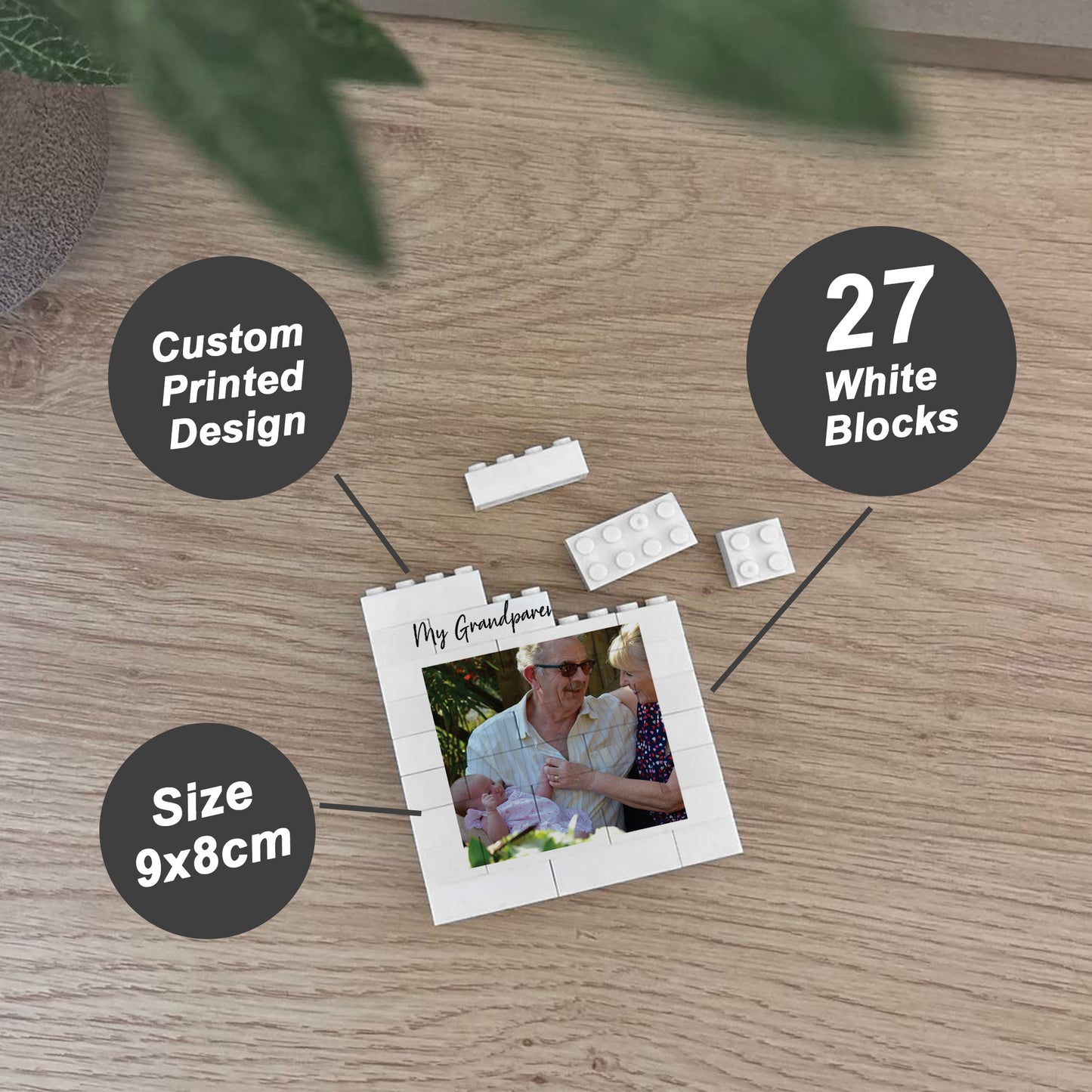 Personalised My Grandparents & Me Brick Photo Block Gift