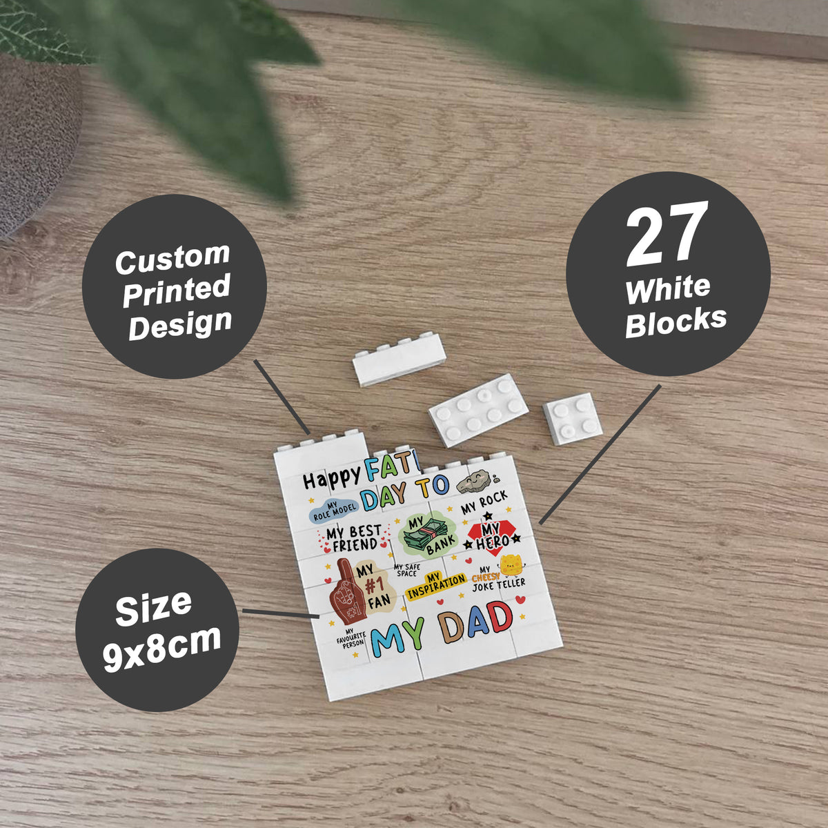 Gift For Dad For Fathers Day Dad Building Block Dad Plaque Gift
