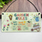 Garden Sign For Outside Hanging Beautiful Garden Rules Sign