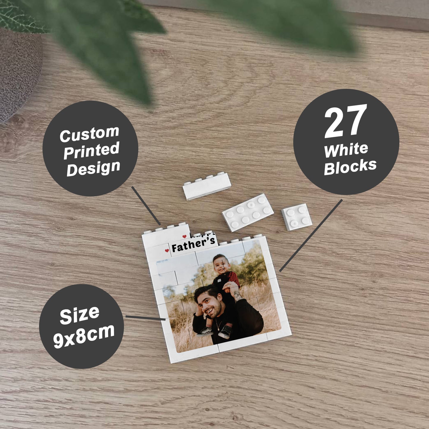 Happy Fathers Day Gift For Daddy Dad Personalised Photo Block