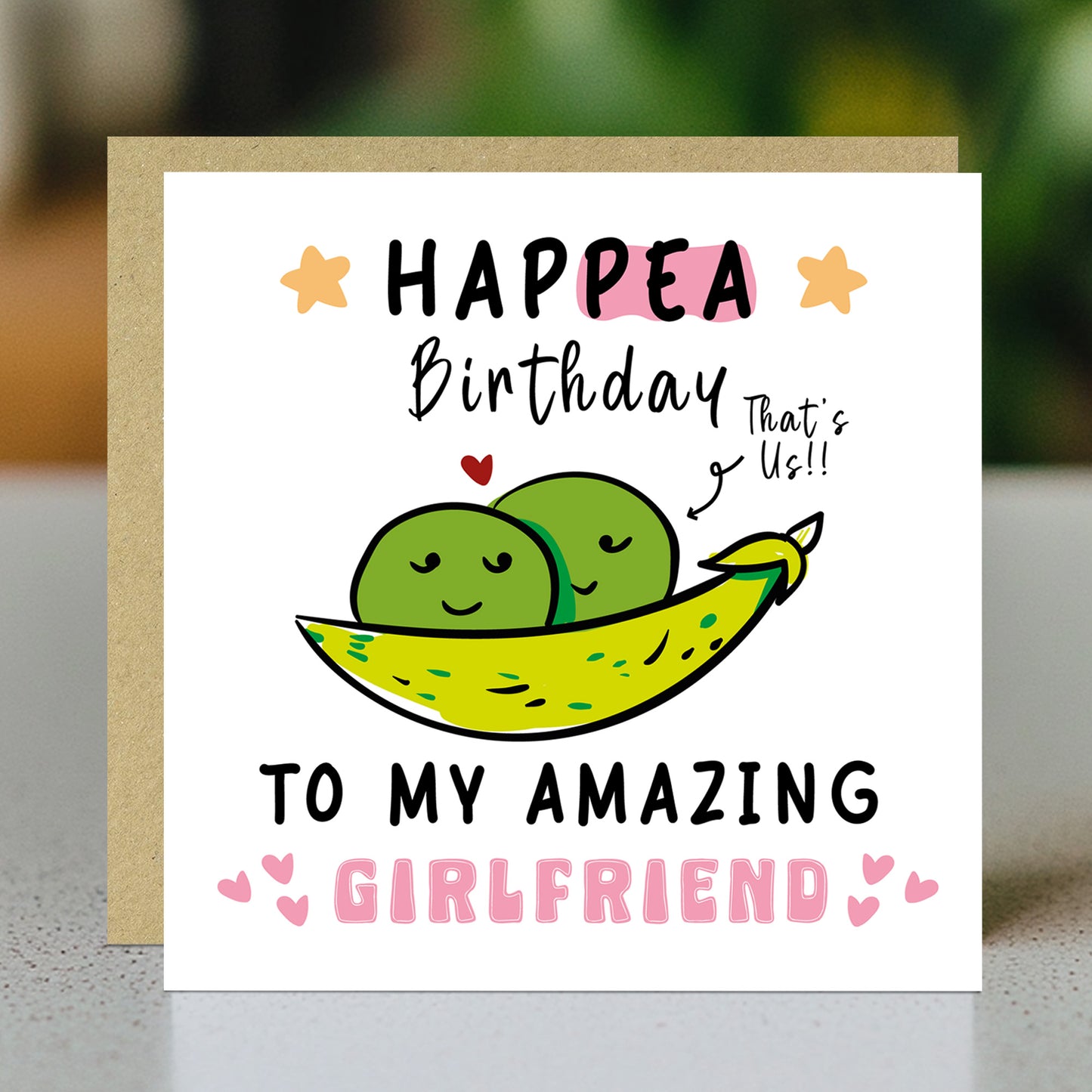 Funny Happy Birthday Card For Girlfriend With Kraft Envelope