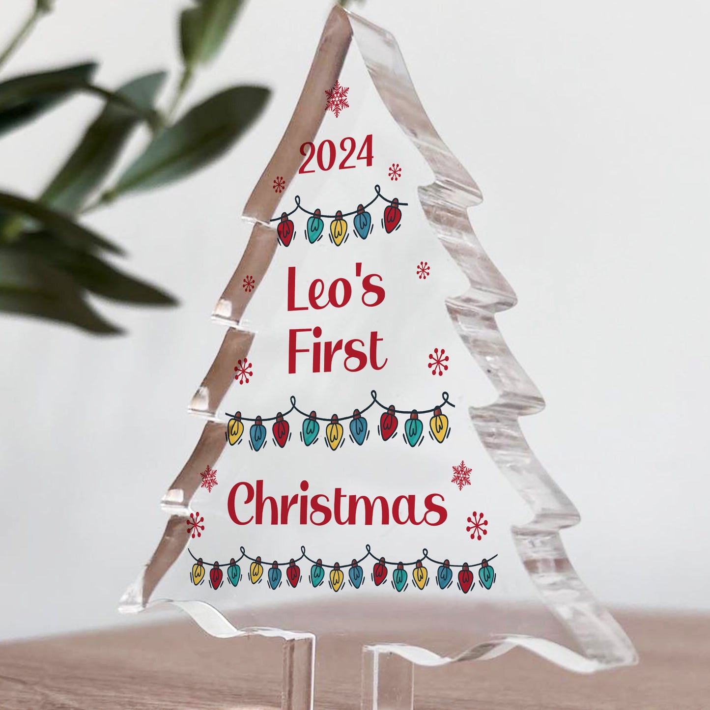 Personalised Baby Girl Boys 1st Christmas Ornament Acrylic Tree