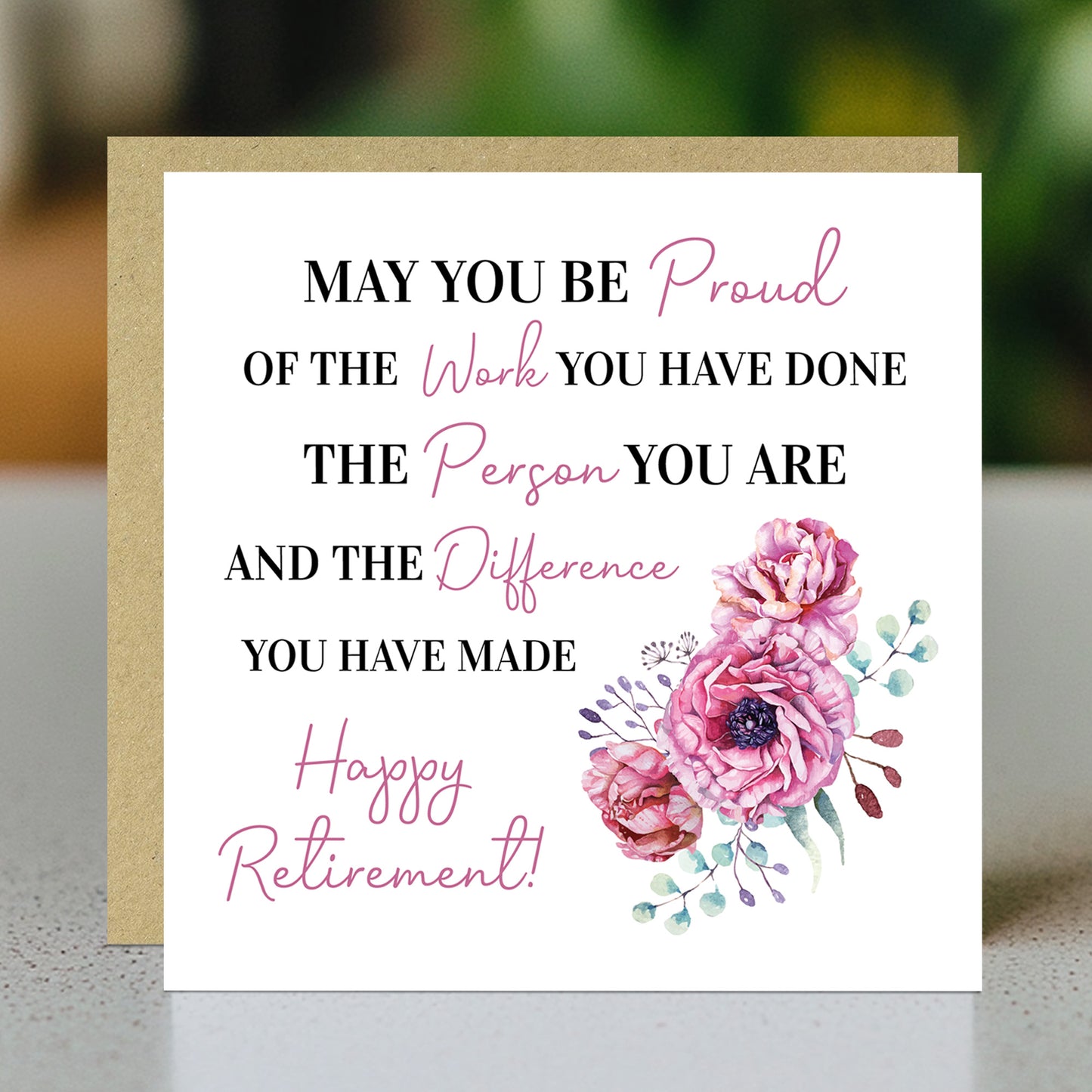 Happy Retirement Card For Colleague Friend Card Kraft Envelope