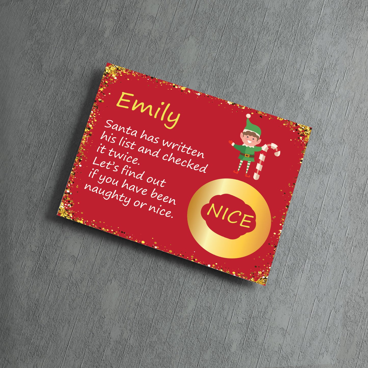 Personalised Christmas Scratch Card Naughty Nice Scratch Reveal