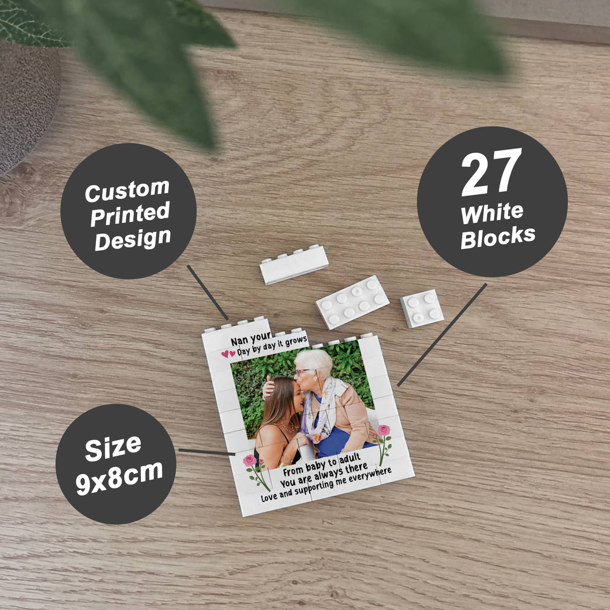 Personalised Gift For Nan For Mothers Day Birthday Photo Block