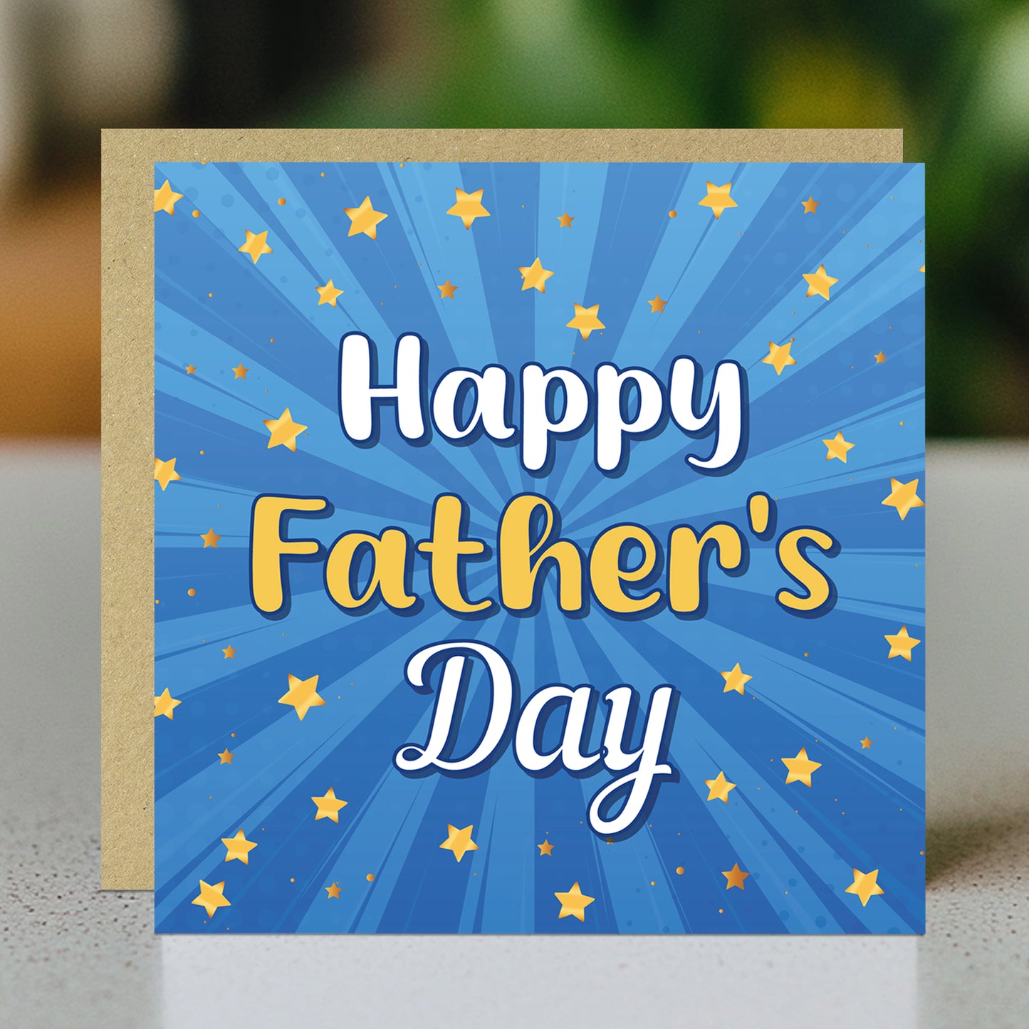 Dad Card For Fathers Day With Envelope Included Gold Stars