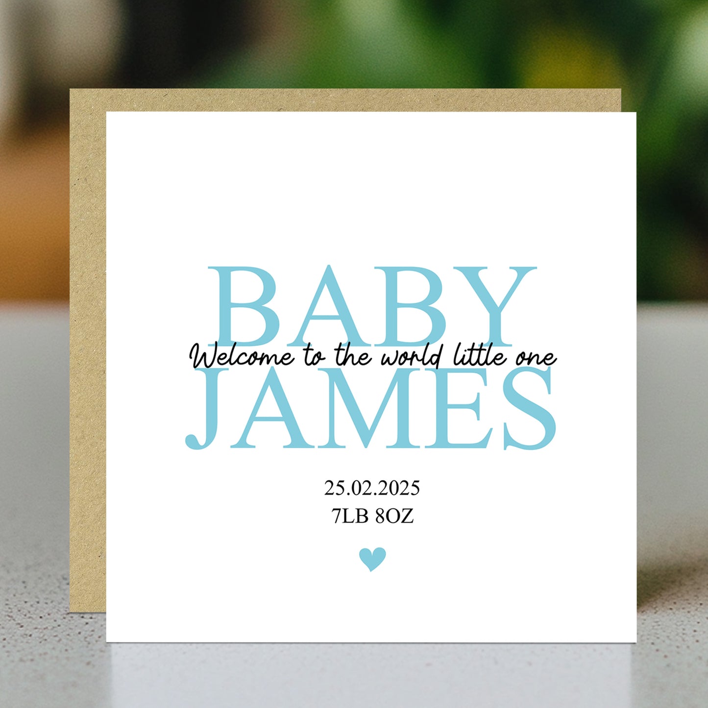 Welcome To The World Baby Boy Card Personalised Newborn Baby Boy