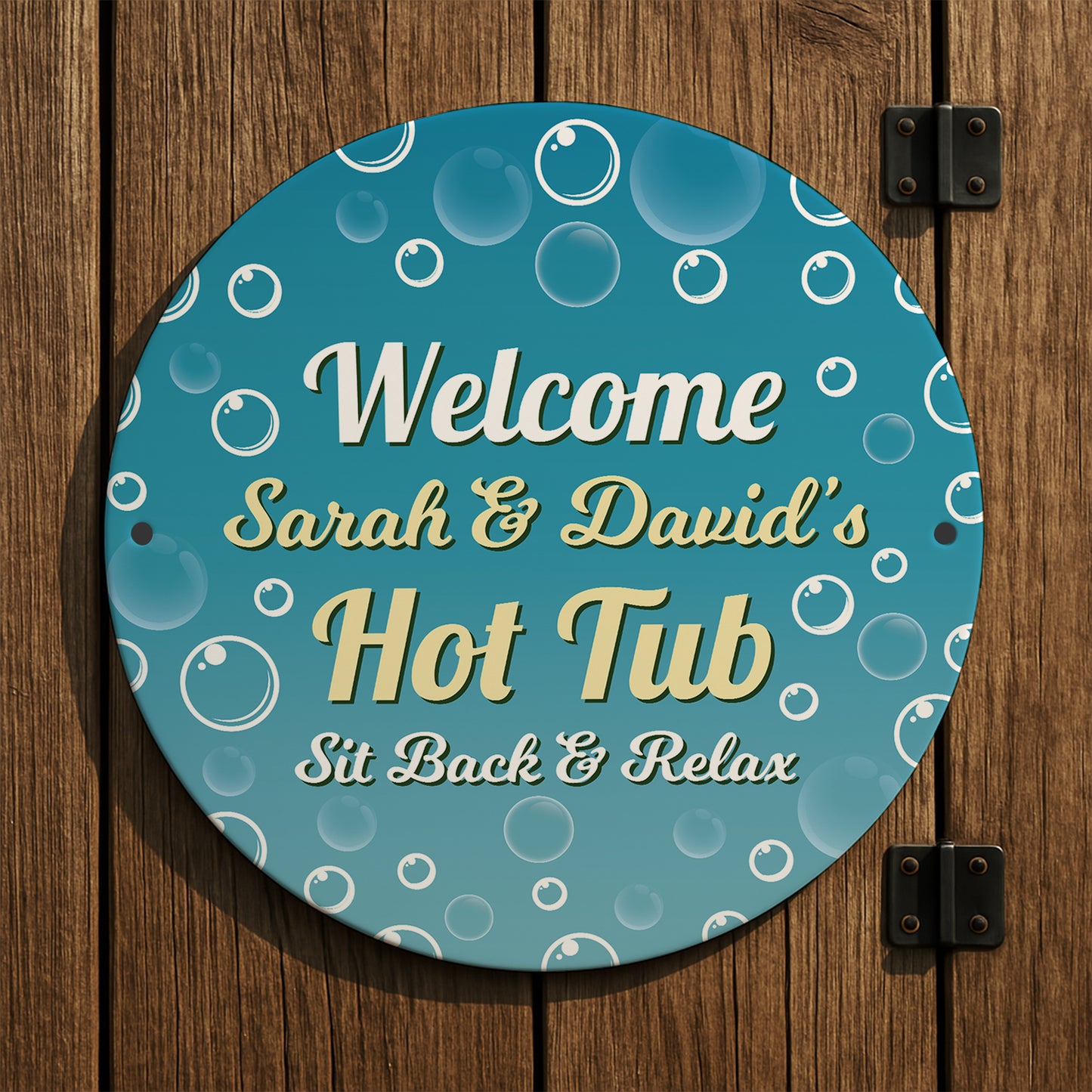 Personalised Hot Tub Sign For Outdoor Wall Mounted Sign