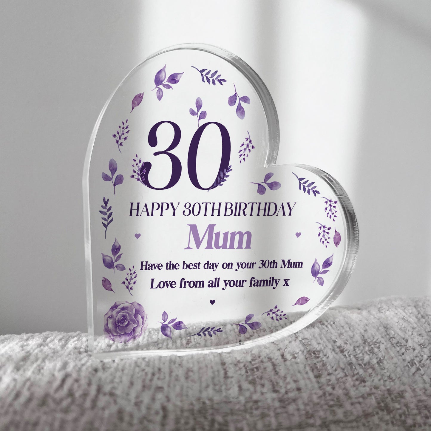 Personalised Happy 30th Birthday Gift Plaque Gift For Mum Friend