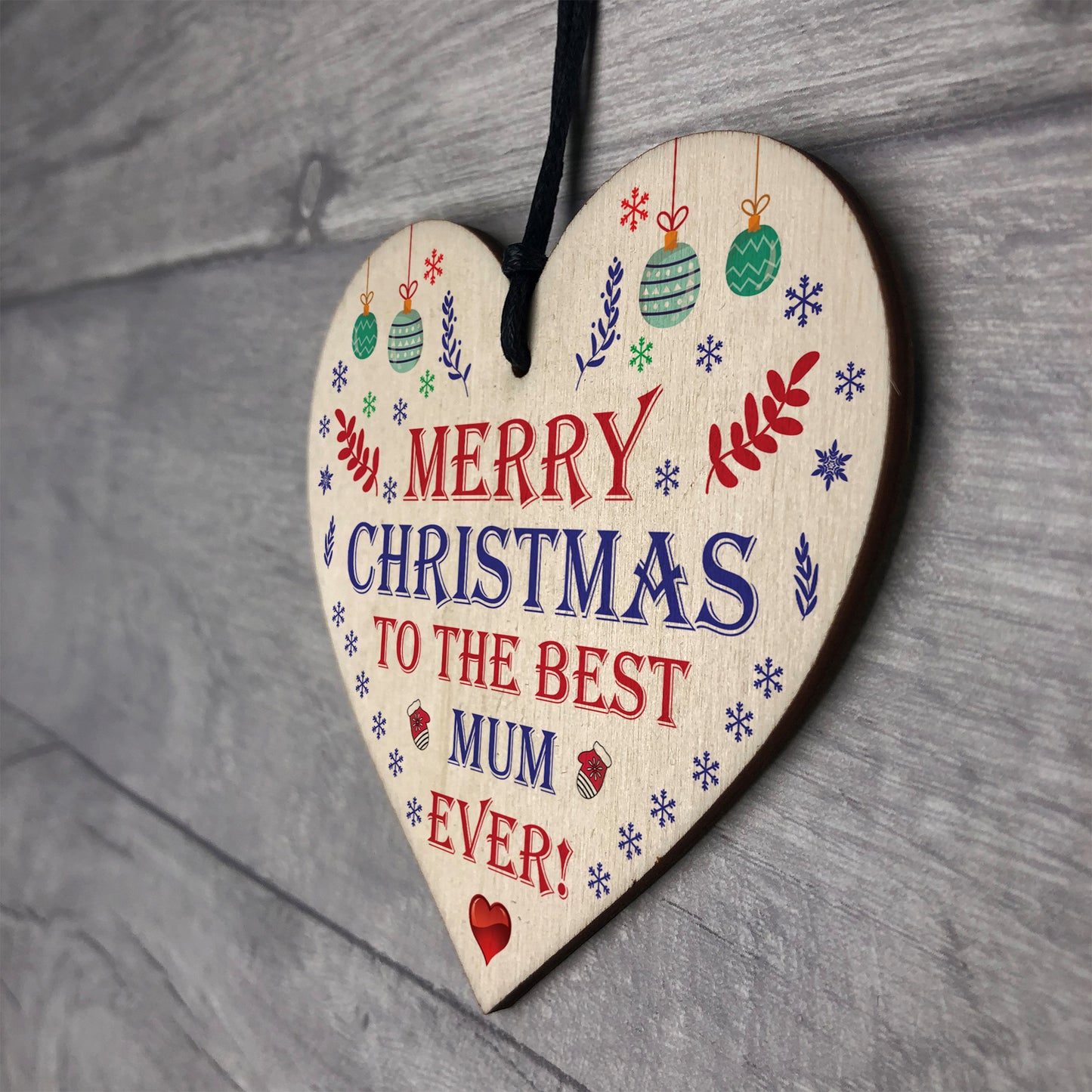 Best Mum Merry Christmas Wooden Tree Decoration Gifts Mum