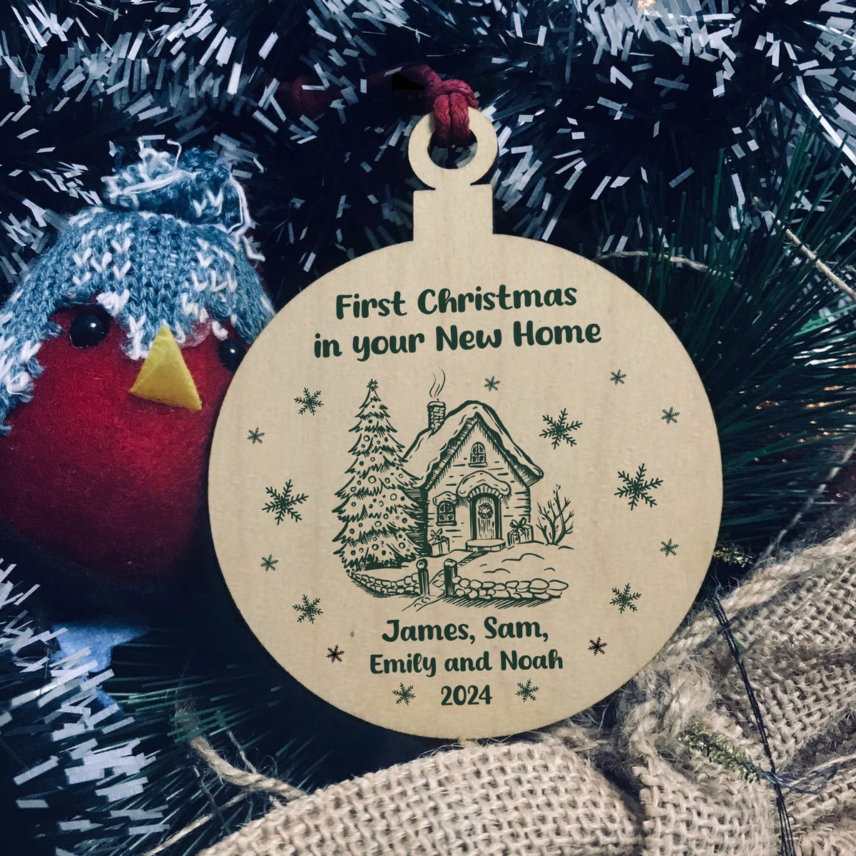First Christmas in Your New Home Bauble Personalised Ornament